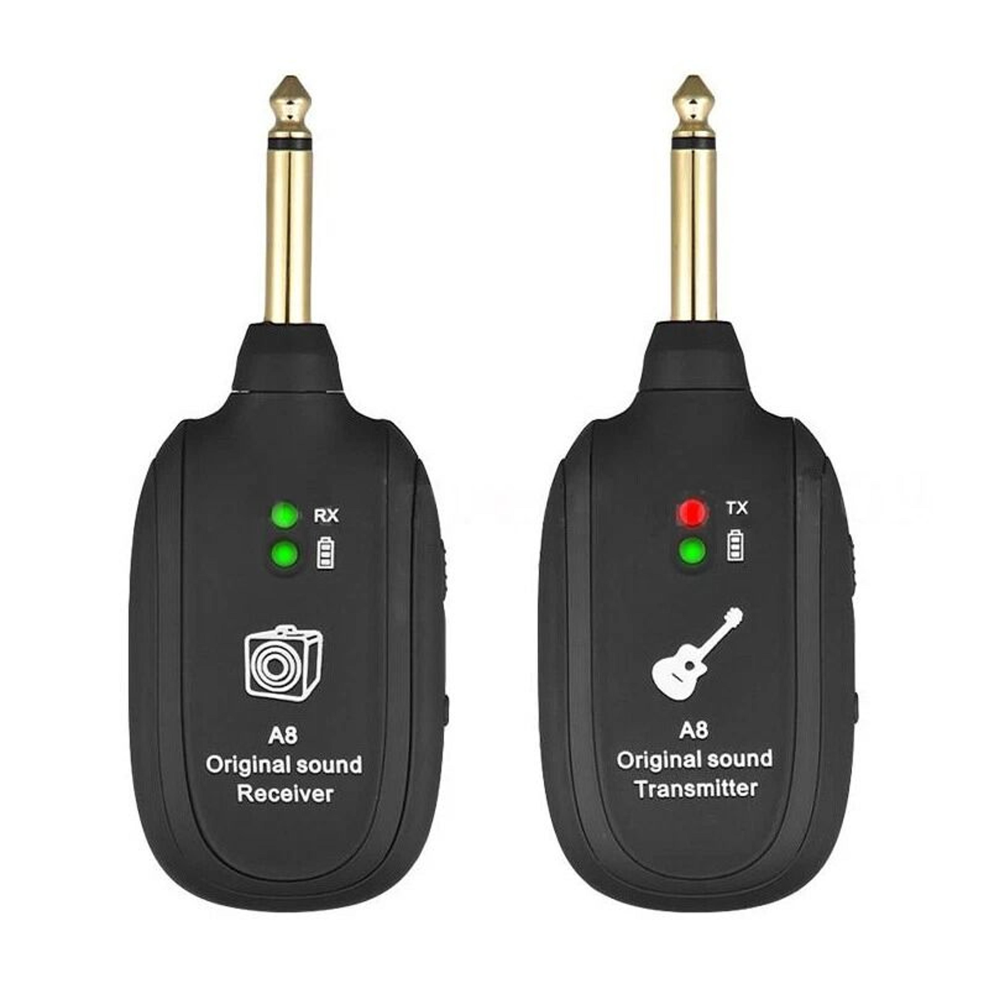 wireless guitar system transmitter & receiver – built-in rechargeable
