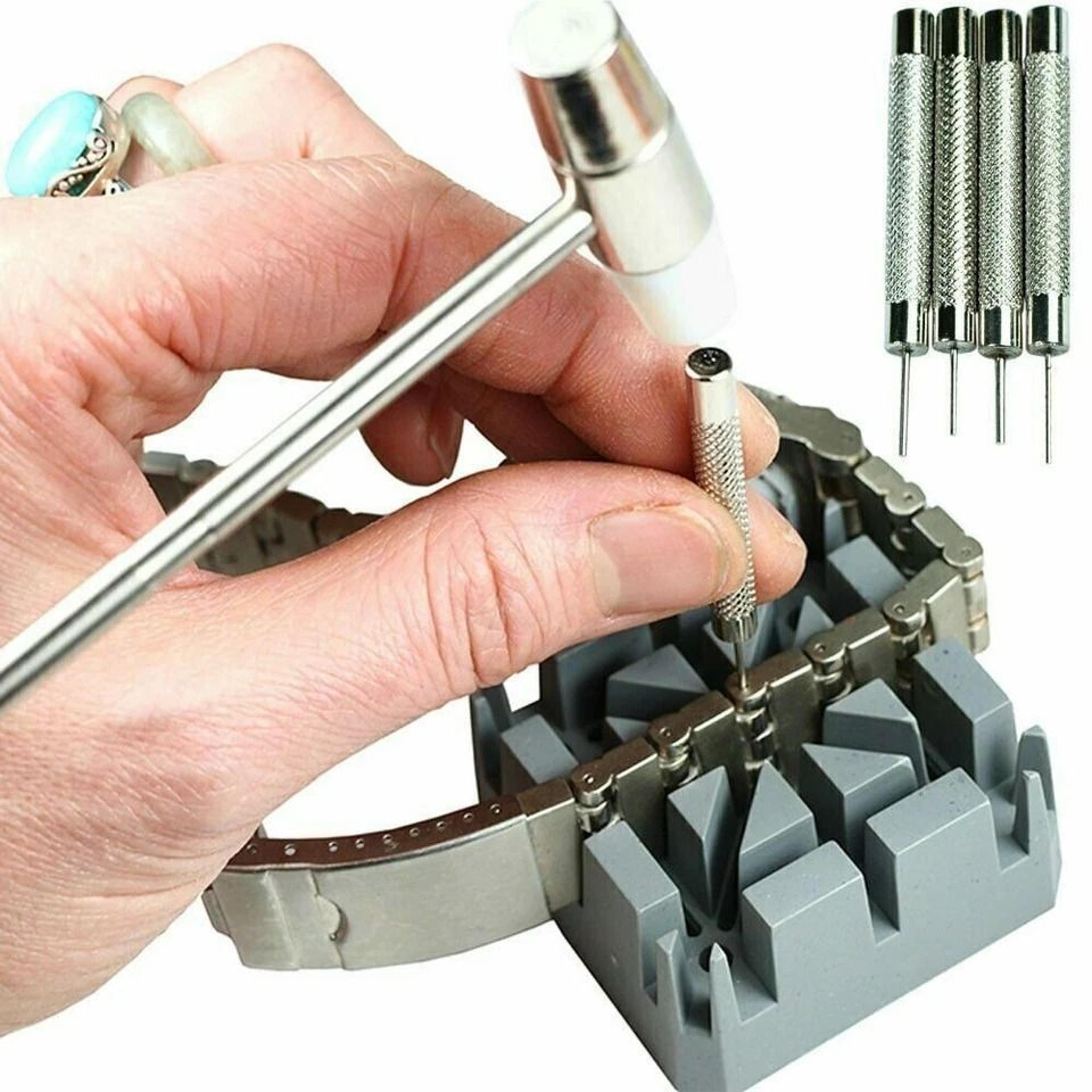watch repair tool kit – band link remover with punch pins and strap holder