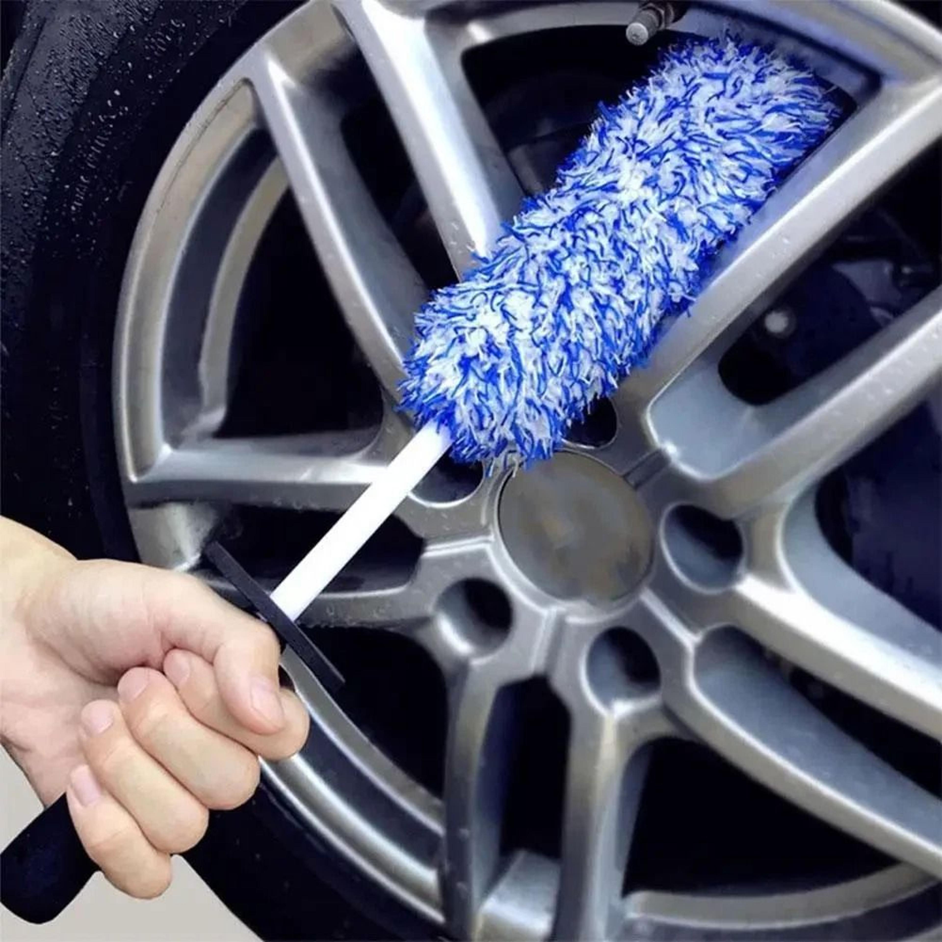 car alloy wheel cleaning brush tool - soft bristle tire & wheel cleaner for quick & effective tire washing