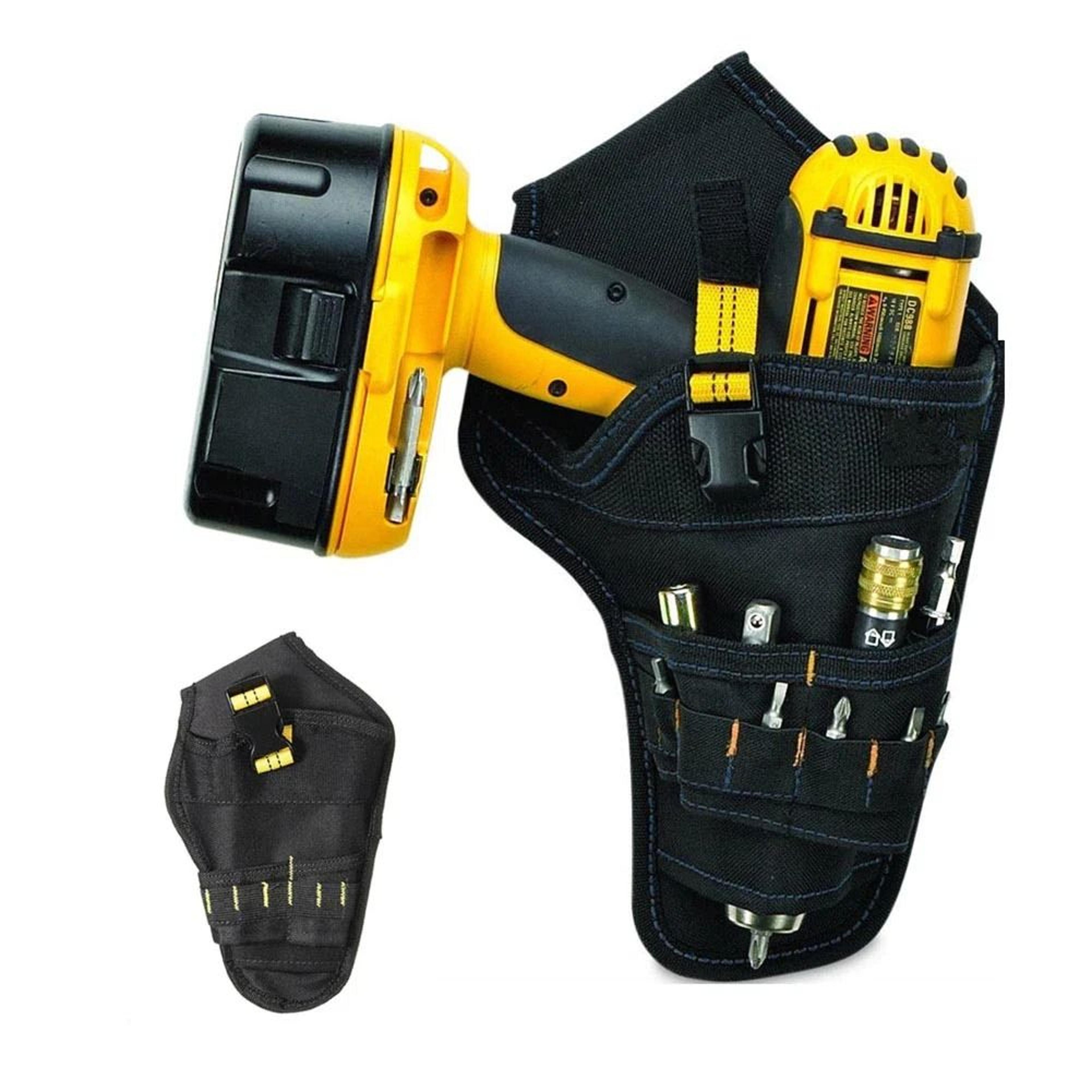 heavy duty drill holster tool belt pouch – premium drill tool waist bag with bit holder and hanging design