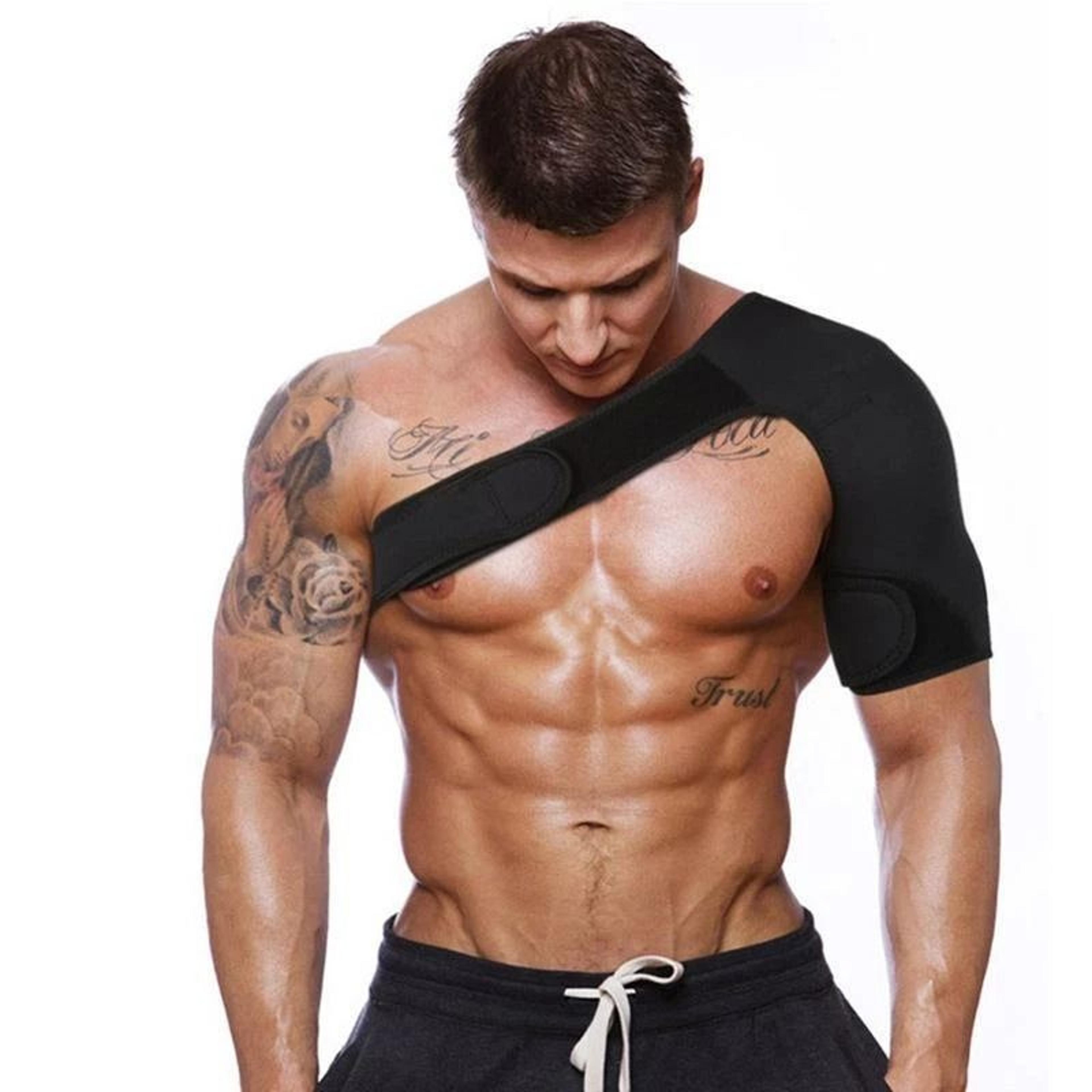 shoulder brace support compression sleeve for rotator cuff & joint pain relief