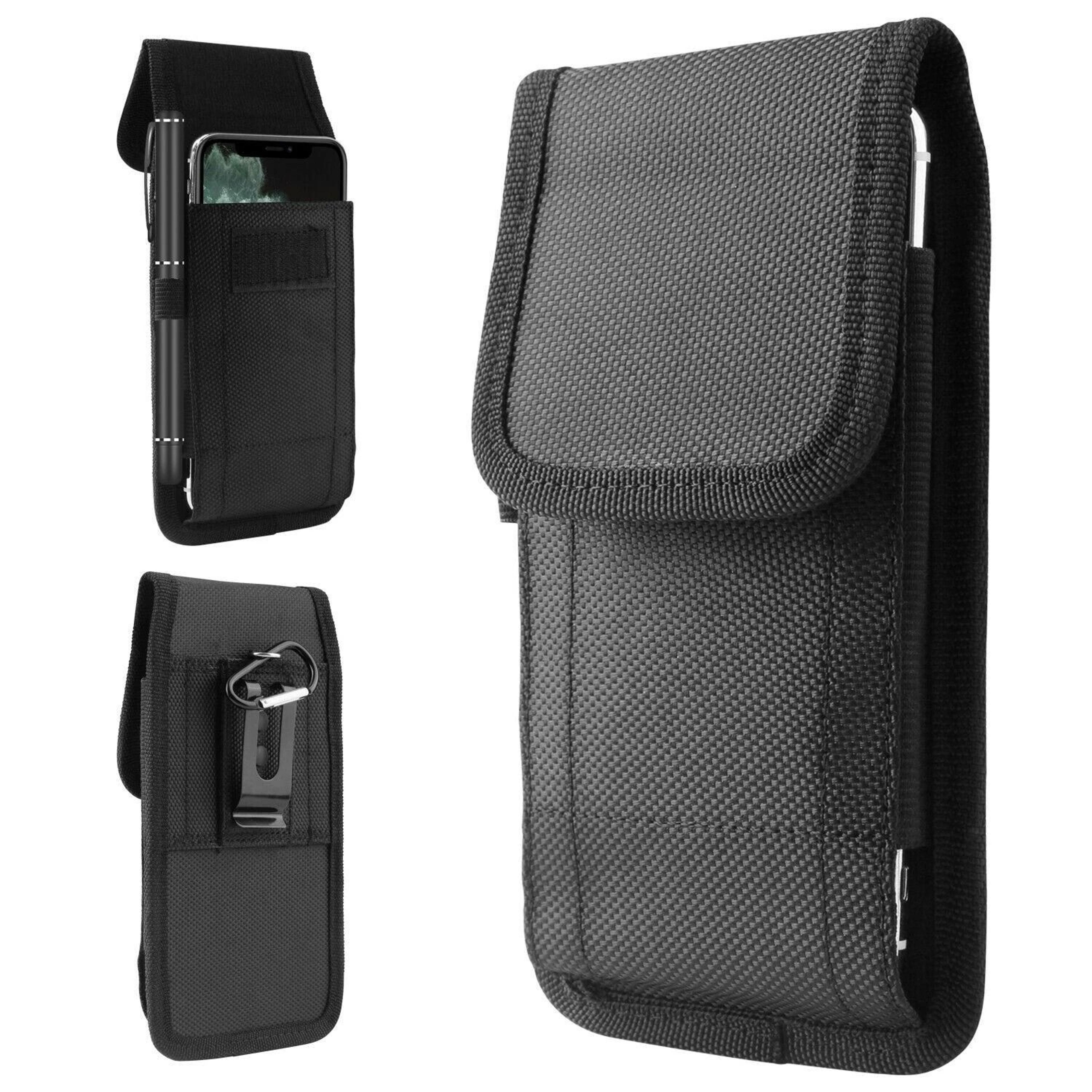 vertical cell phone holster wallet case with belt clip - durable & secure