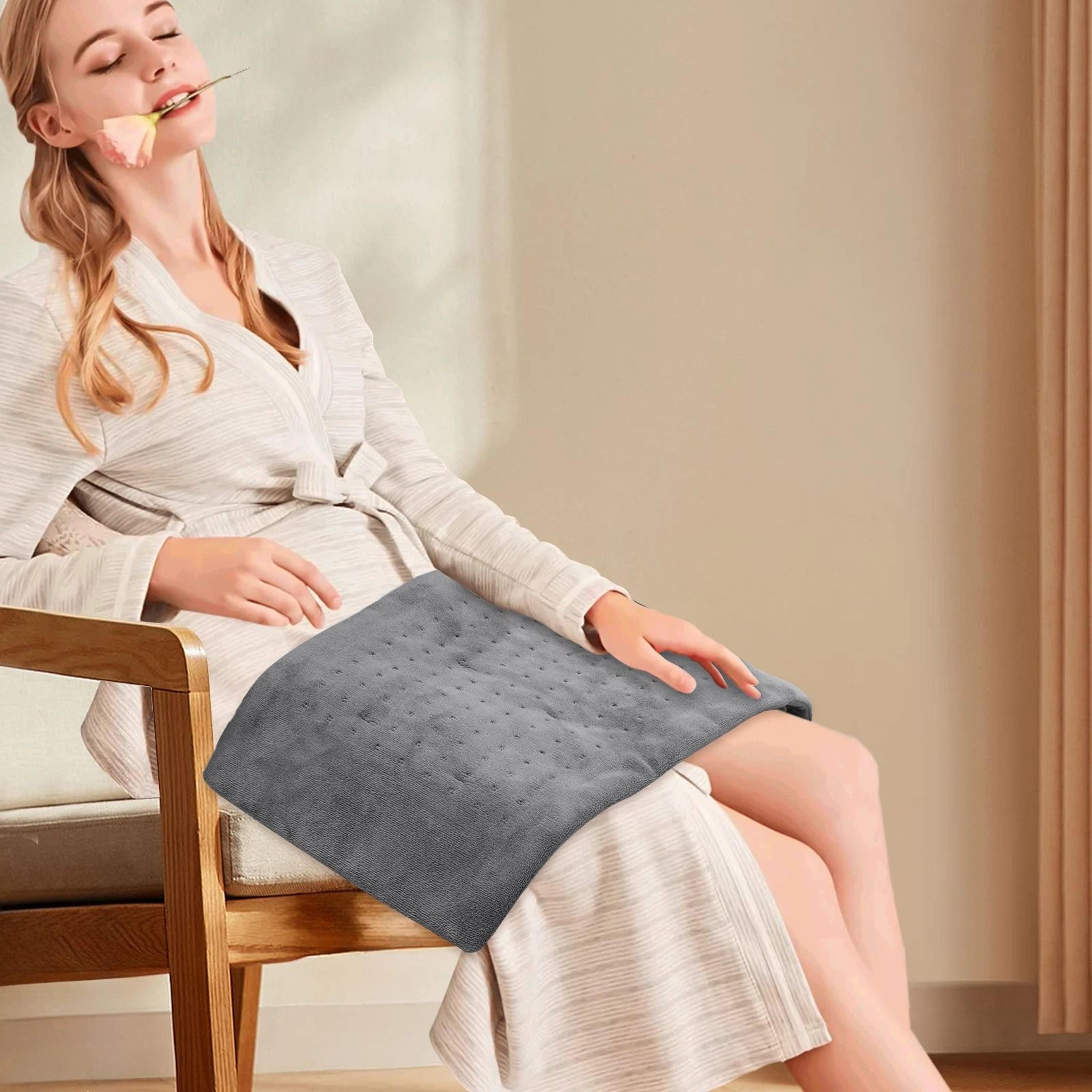 electric heating pad for muscle cramps & back pain relief with adjustable heat levels