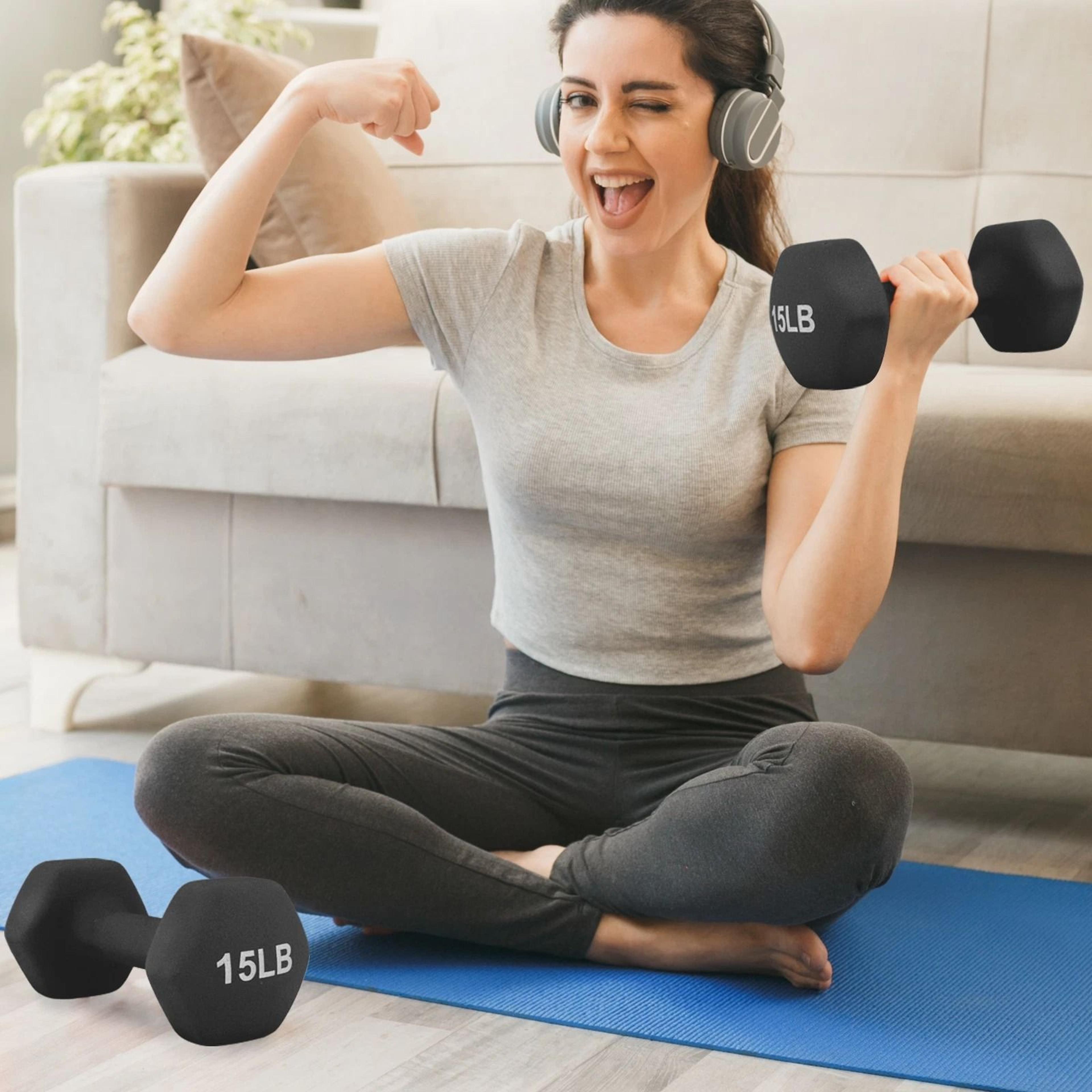 neoprene coated hex dumbbells for arm & strength training