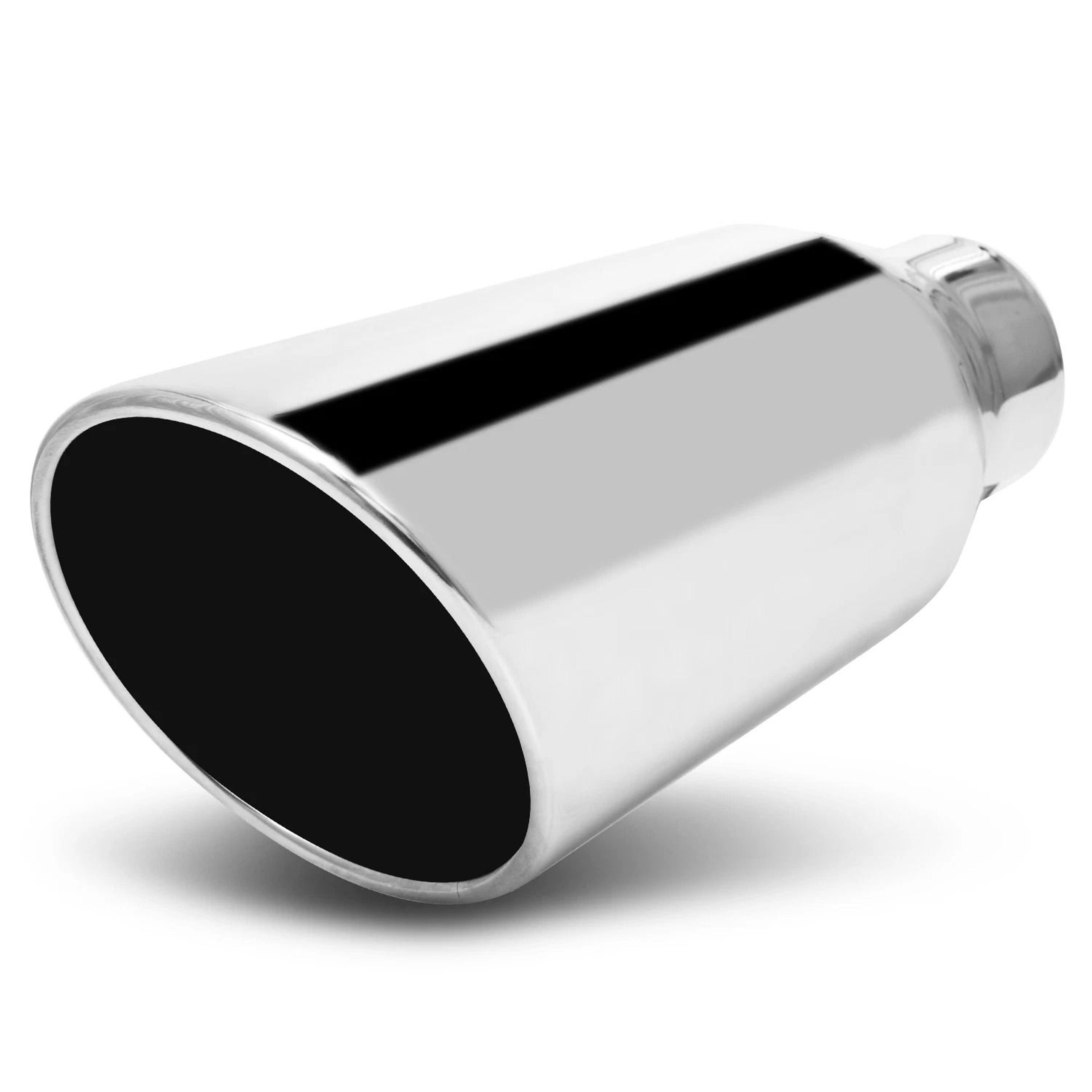 chrome slant exhaust pipe tail muffler – diagonal cut roll tip for enhanced vehicle performance