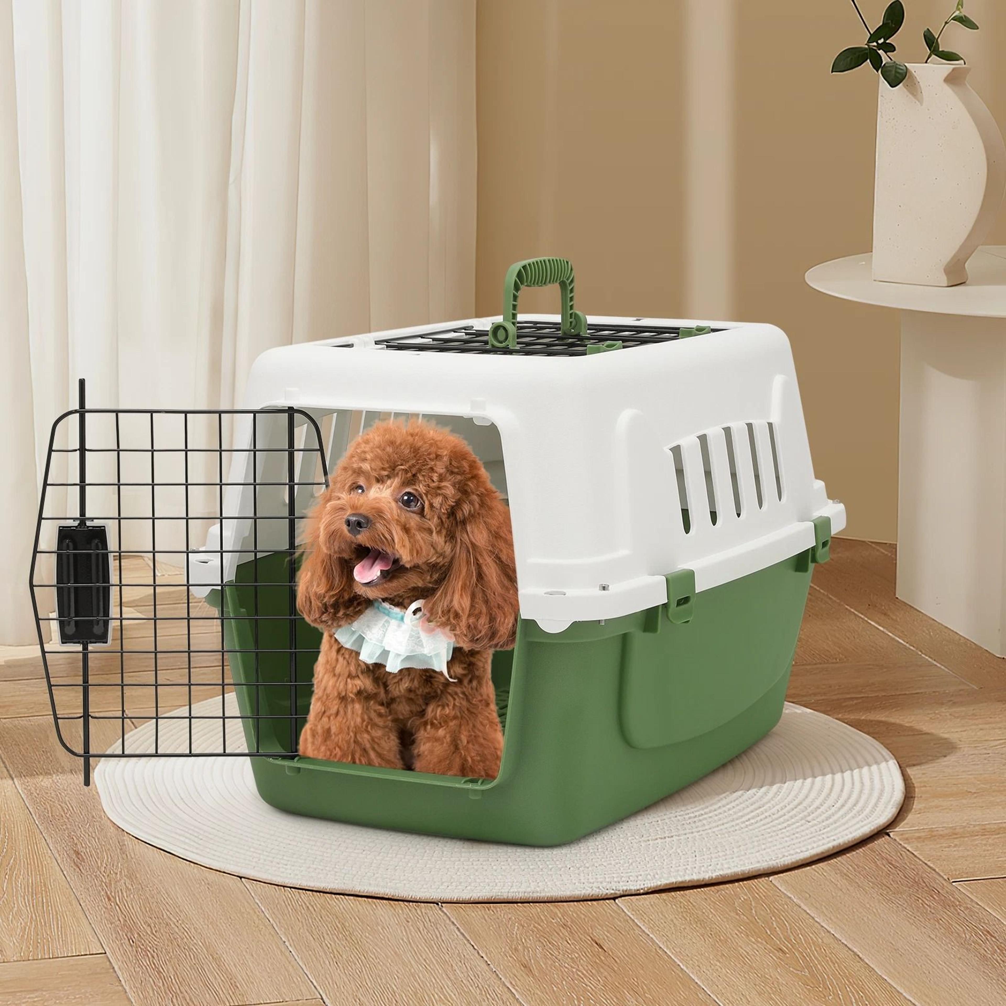 plastic pet travel carrier for dogs and cats | hard-sided transporter cage