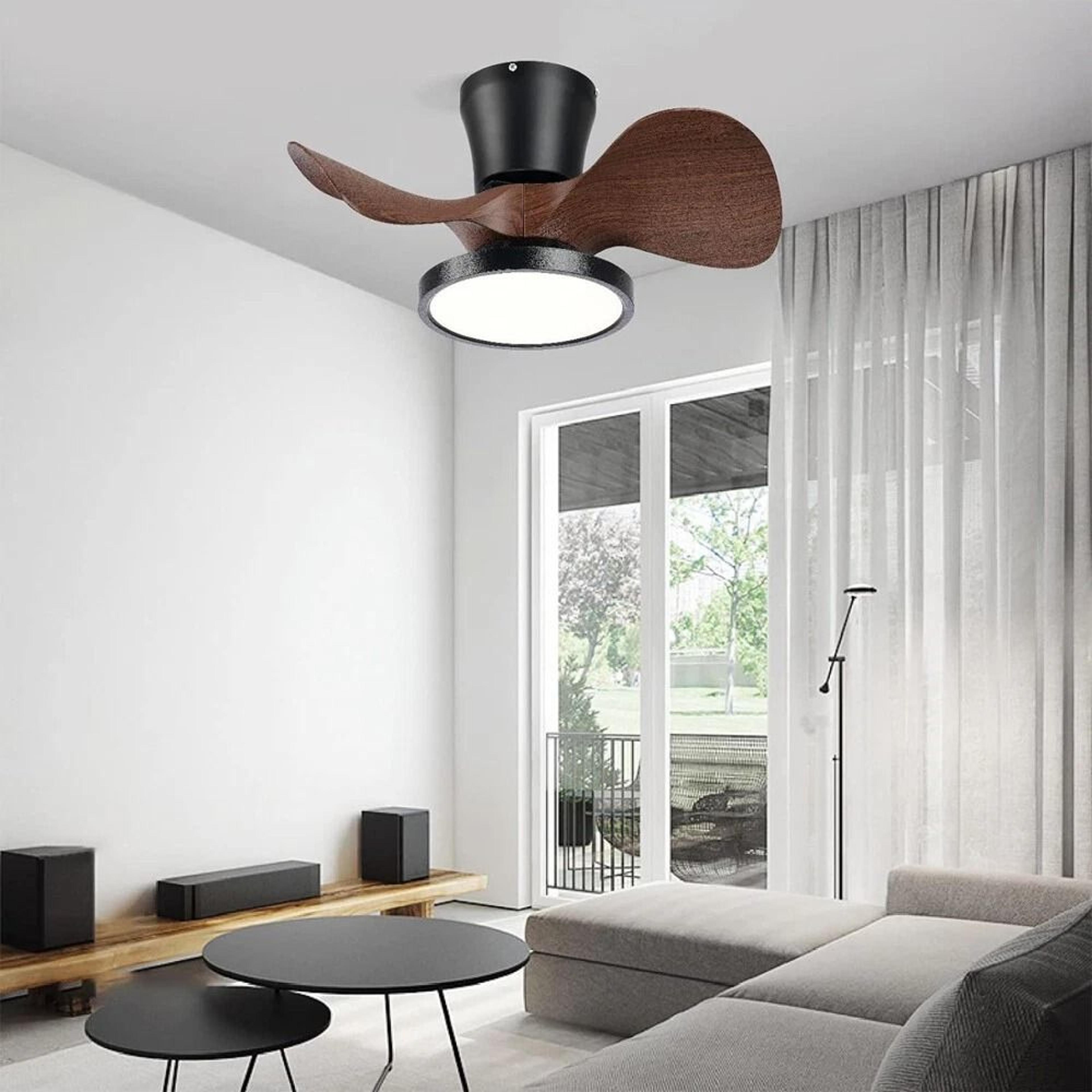ceiling fan with led light – large air volume, remote control for dining room