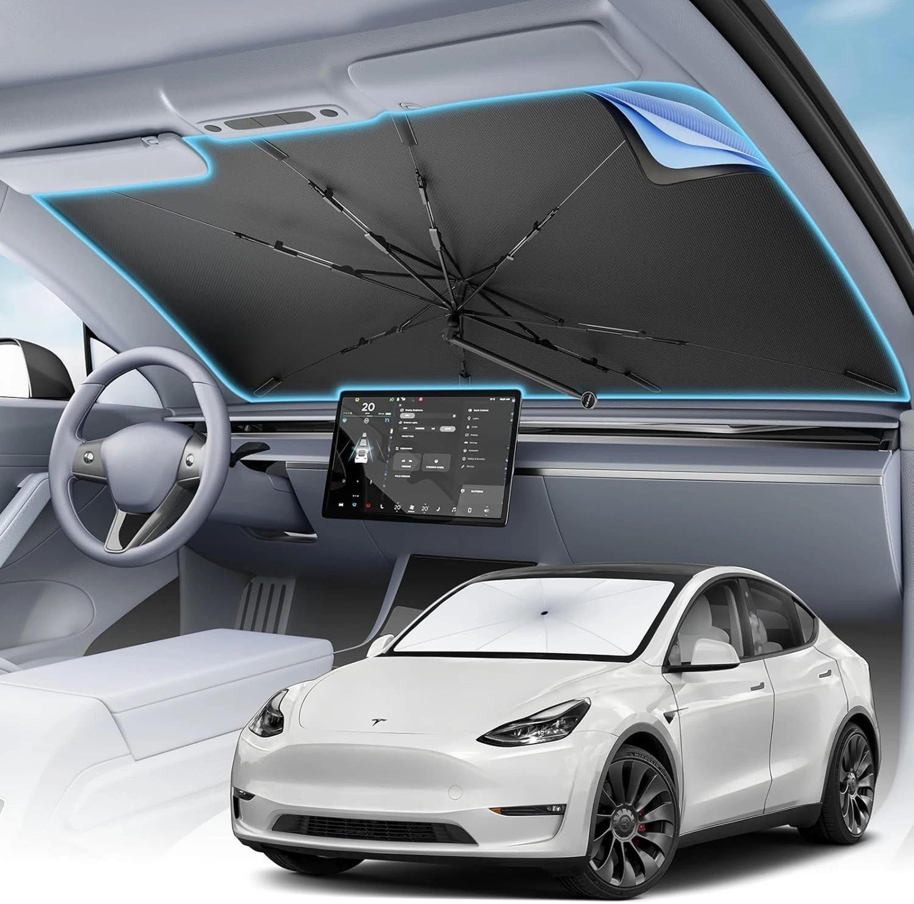 foldable car sunshade for front windshield, uv protection visor umbrella