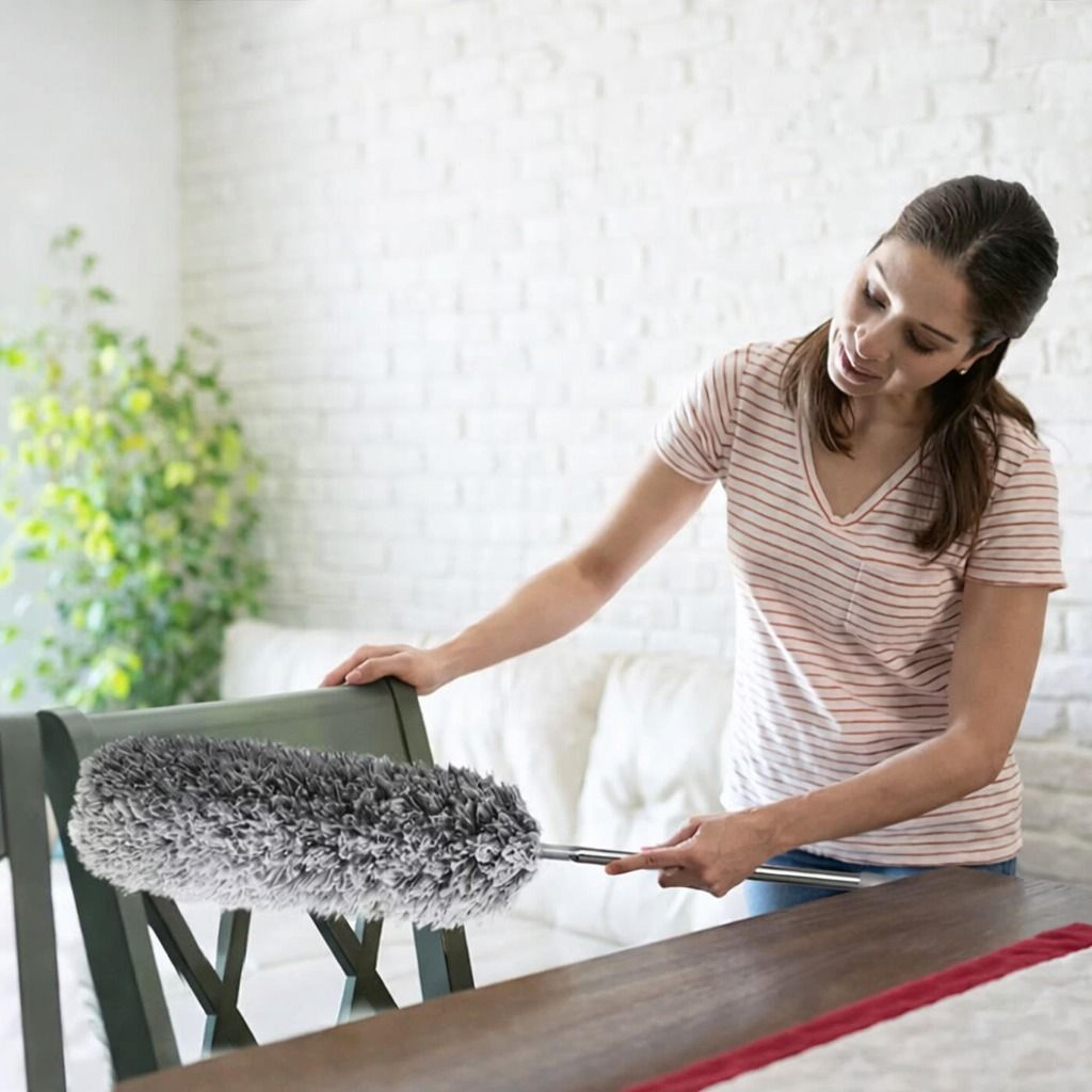 premium microfiber duster with extension pole for high ceilings and fans