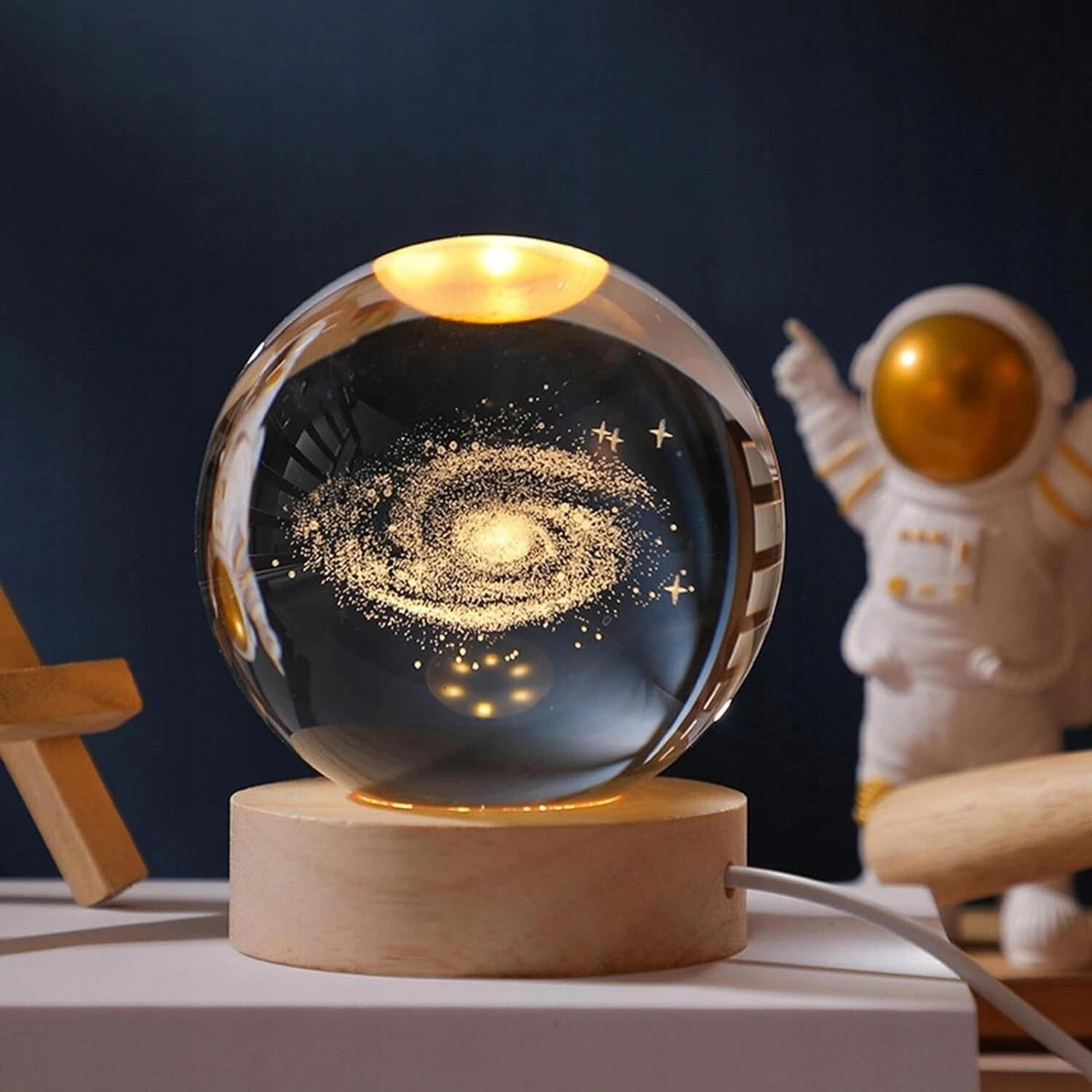 crystal galaxy led night light – mesmerizing crystal ball lamp with ambient glow