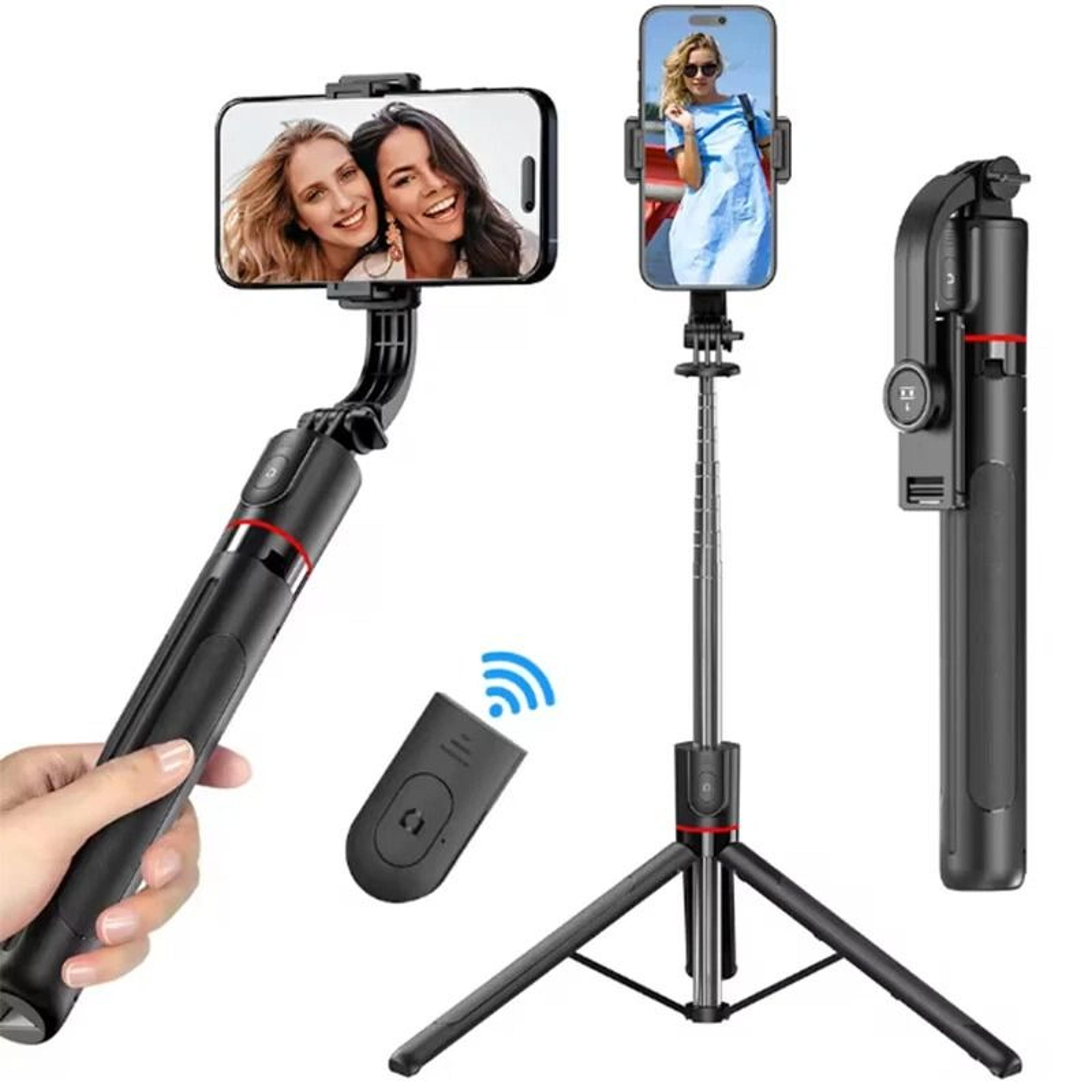 extendable selfie stick travel tripod for video recording