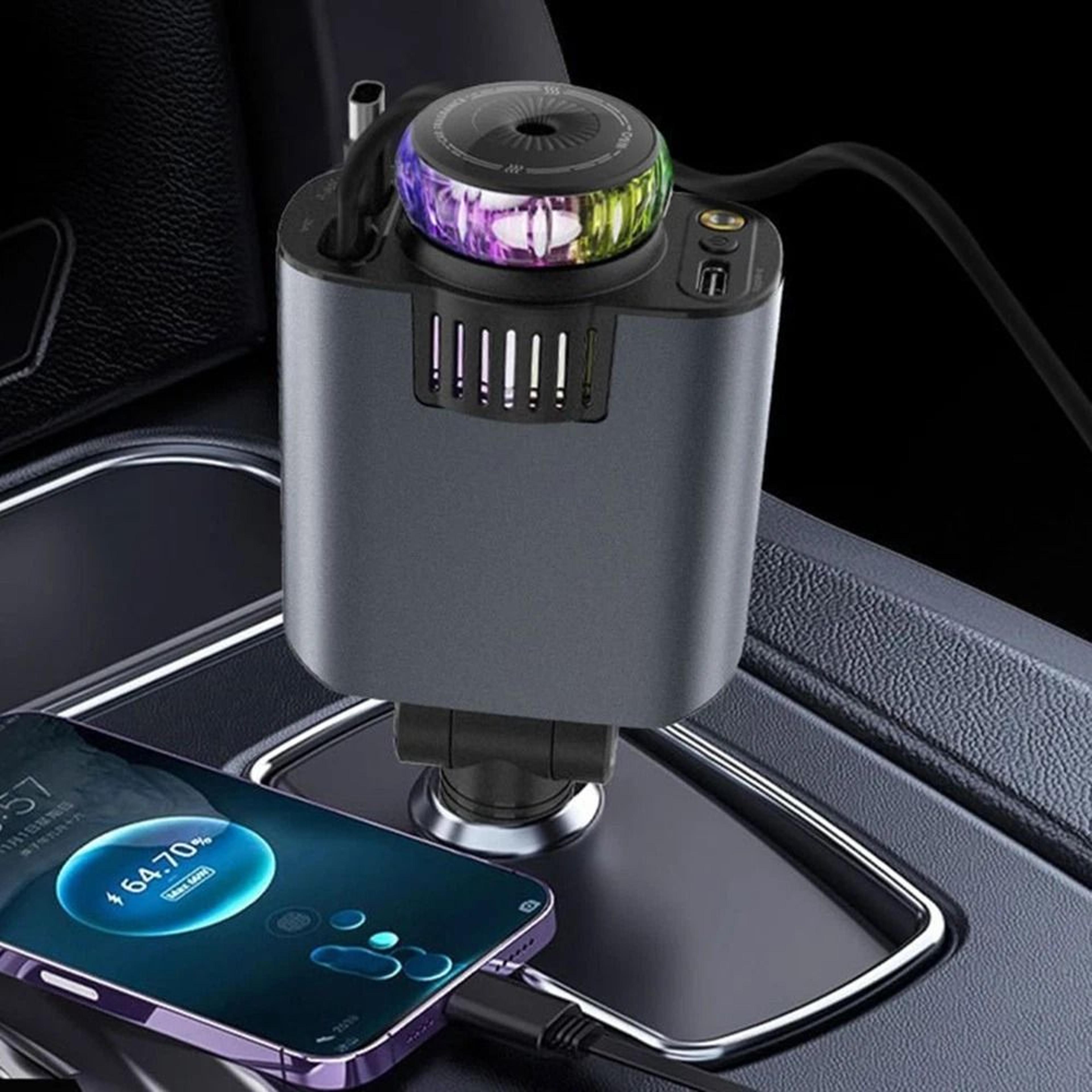 retractable car charger with aromatherapy & starlight projector
