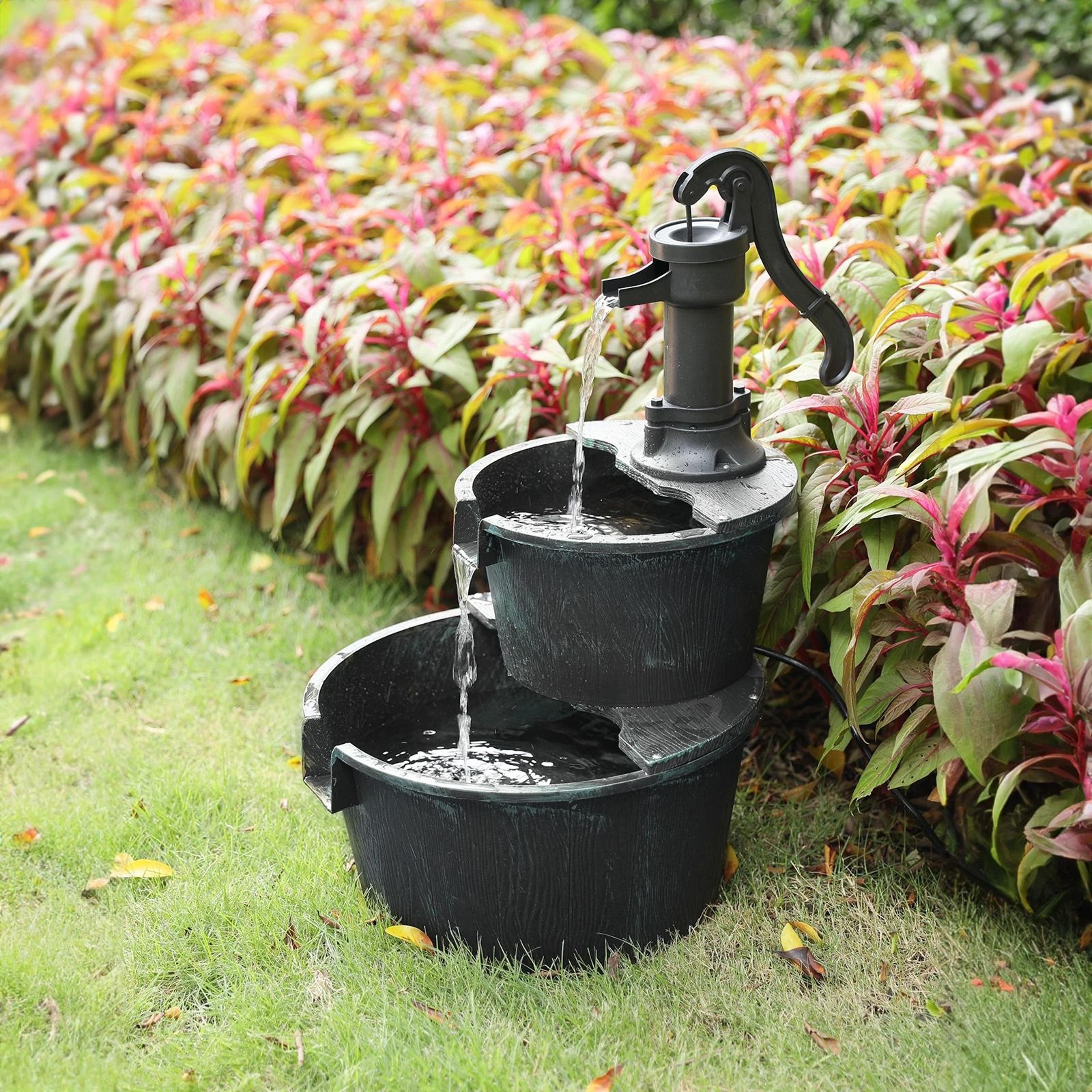 bird bath pedestal fountain – waterfall outdoor garden patio decor