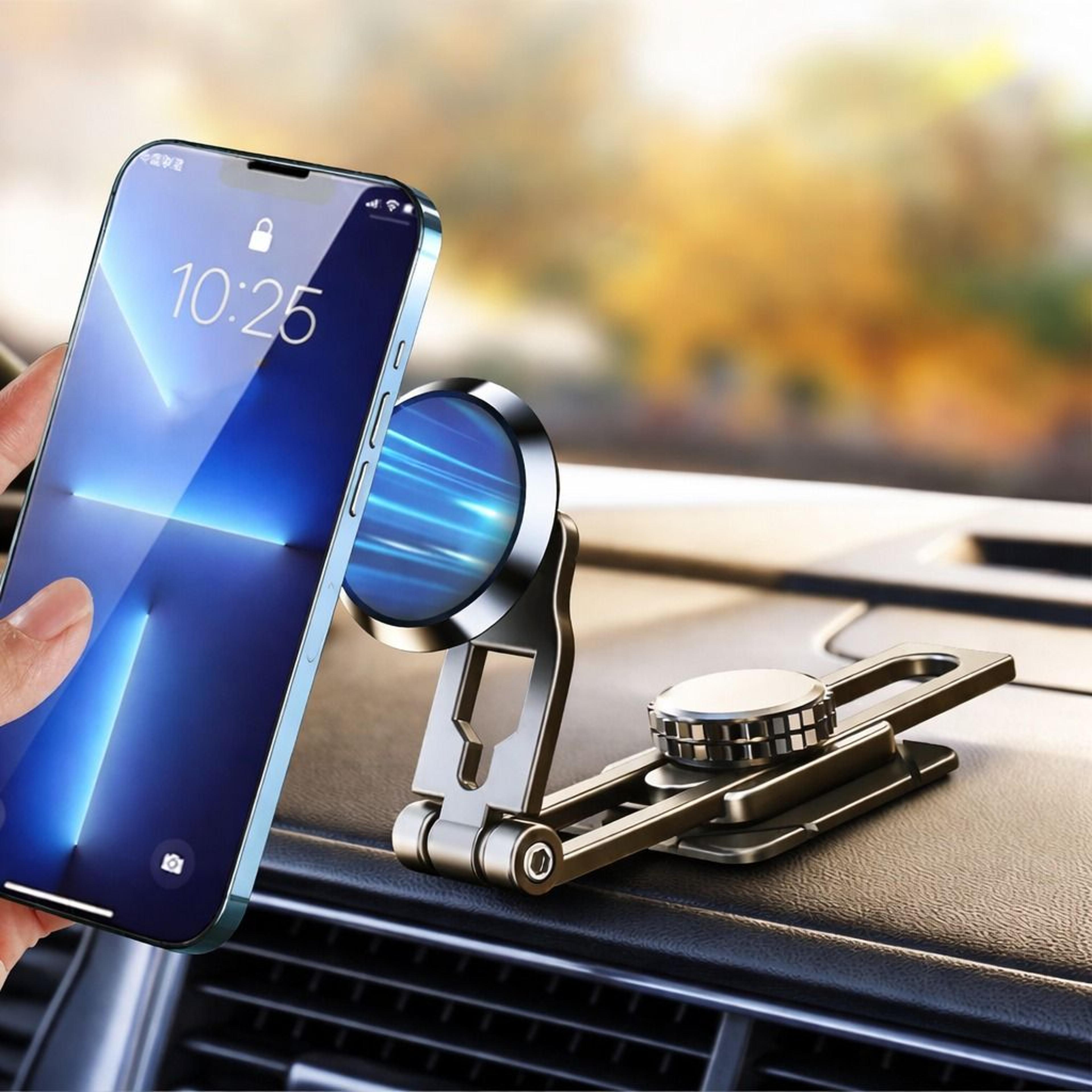 magnetic car phone holder mount - universal foldable dashboard stand