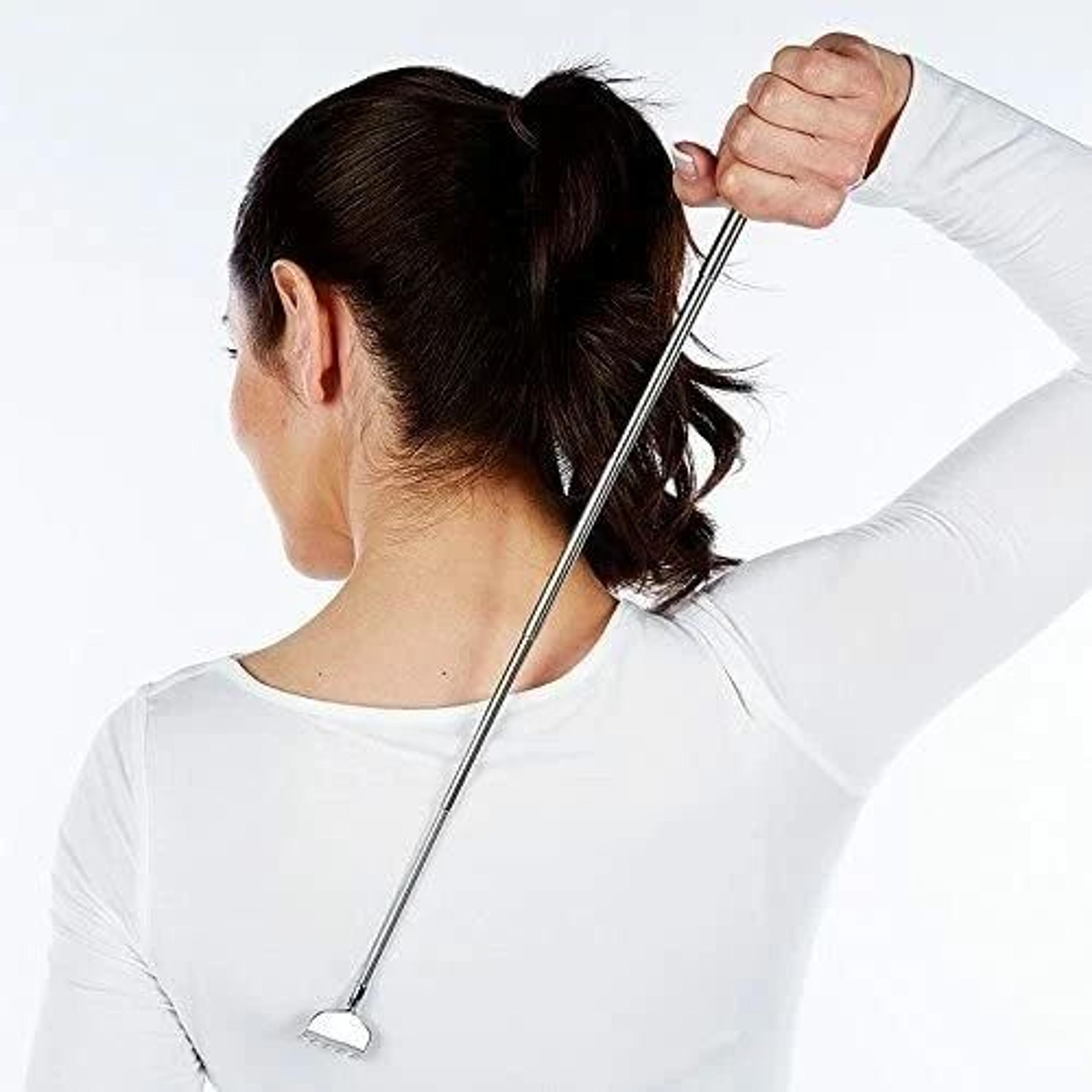 telescopic stainless steel back scratcher – extendable claw for reaching and relieving back pain