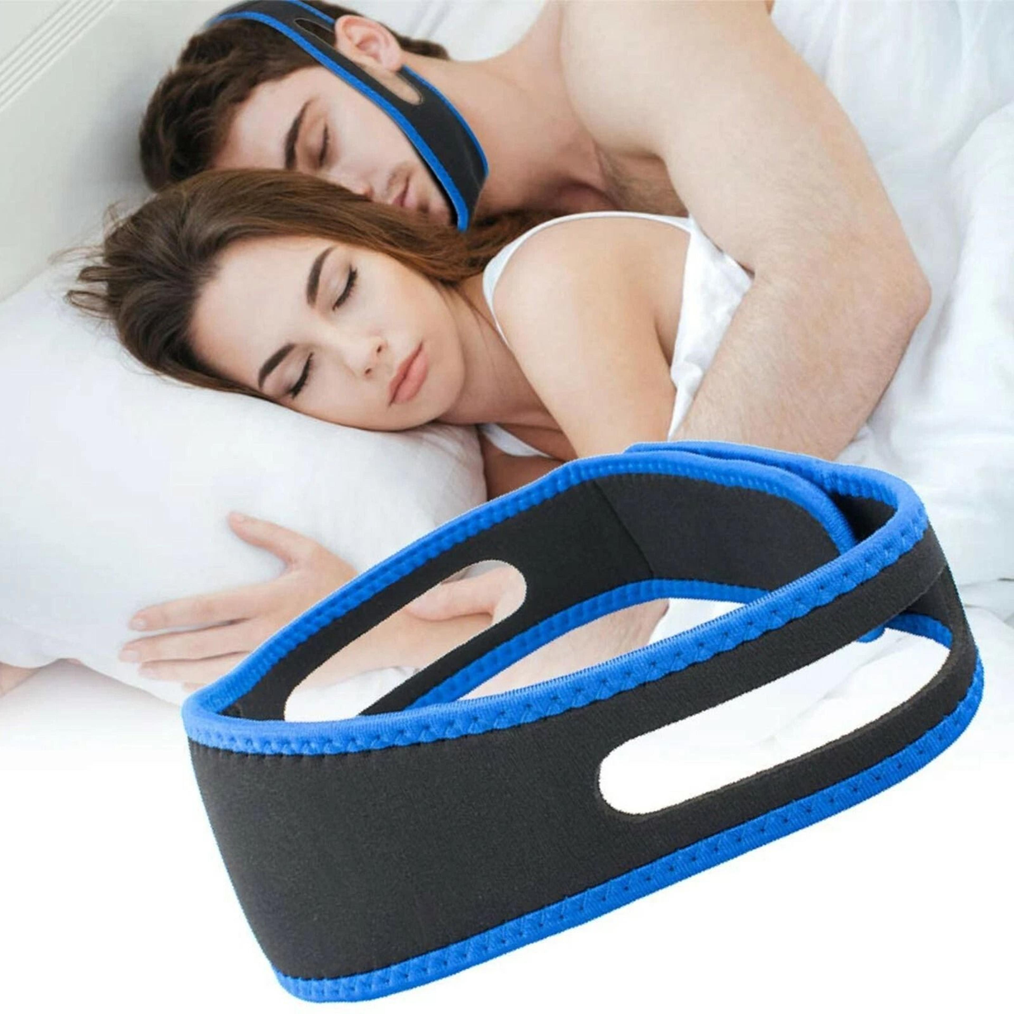 anti-snore chin strap for sleep apnea relief – adjustable jaw support band for better sleep