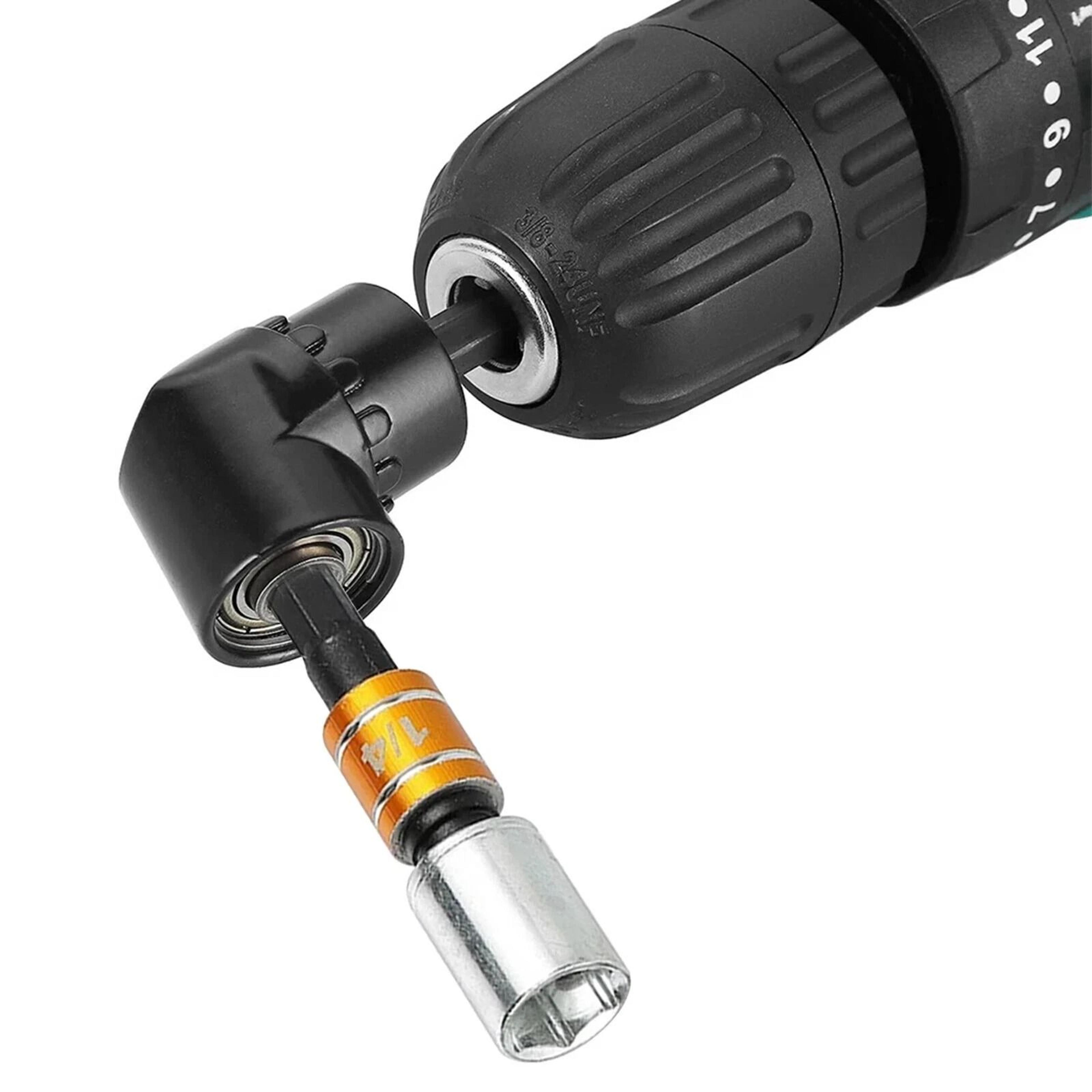 socket adapter impact hex shank drill bits set with right angle extension
