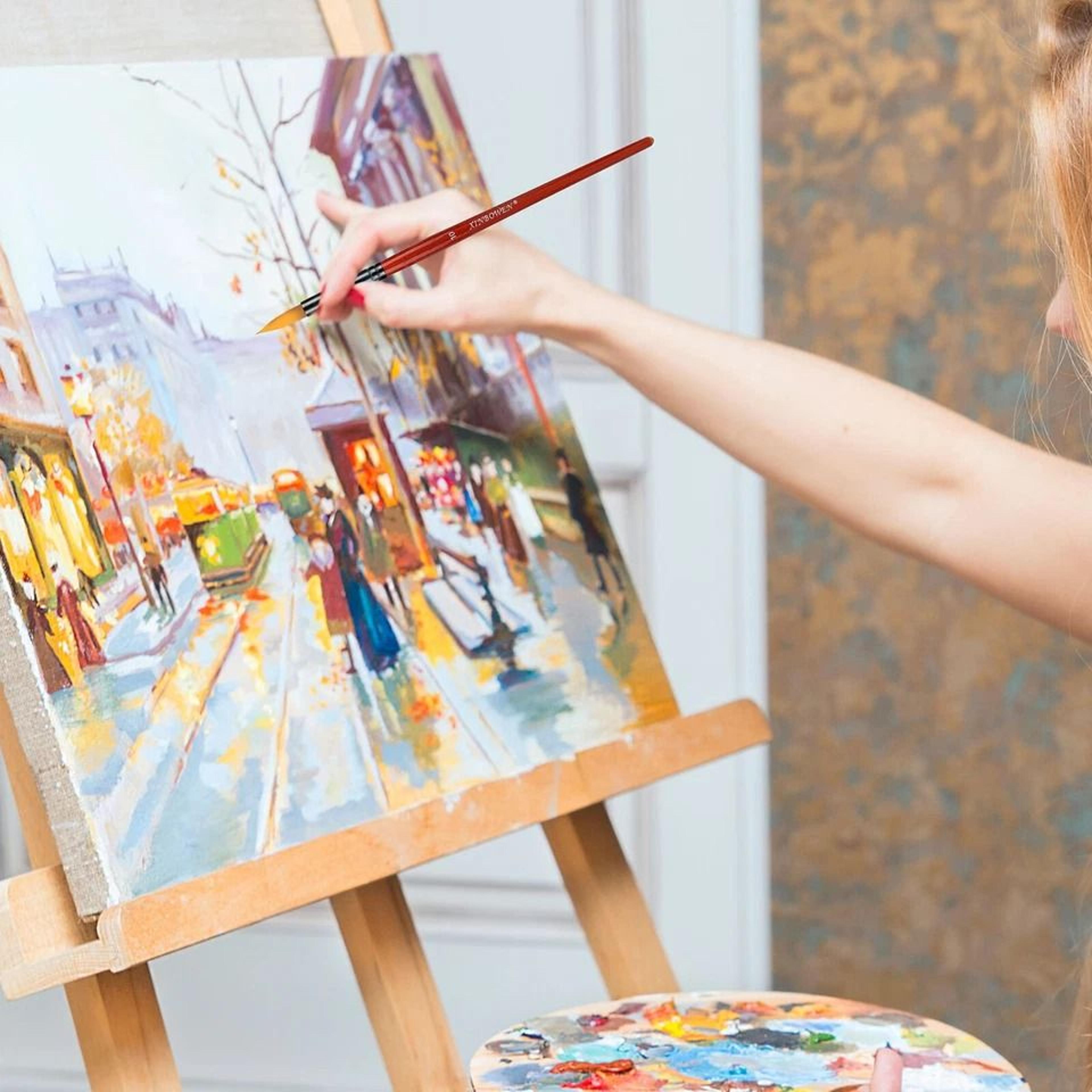 paint brush set for acrylic, oil, and watercolor painting detail brushes for artists and beginners