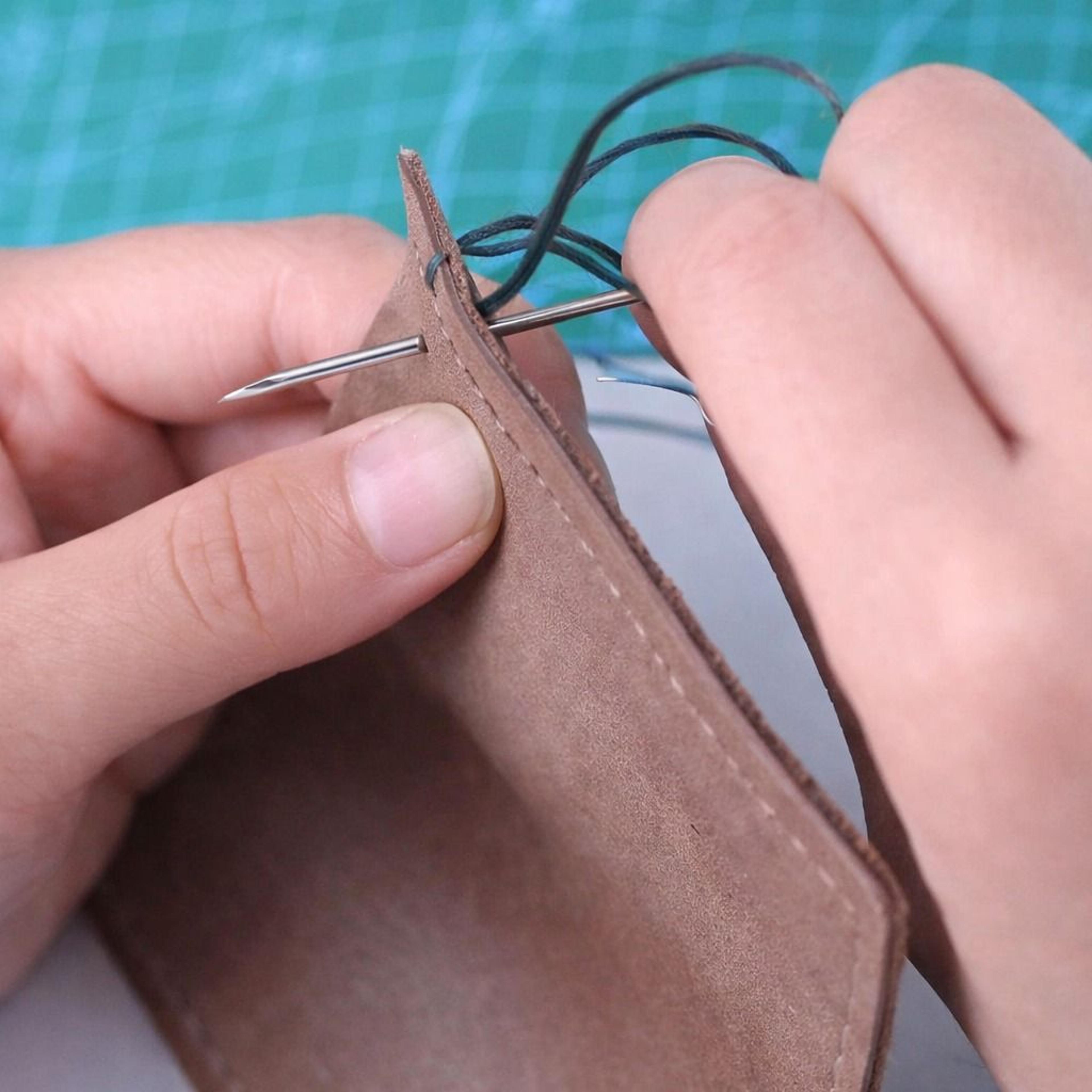 leather sewing kit complete leather stitching needles & awl tools for diy craft, sewing, and leather work