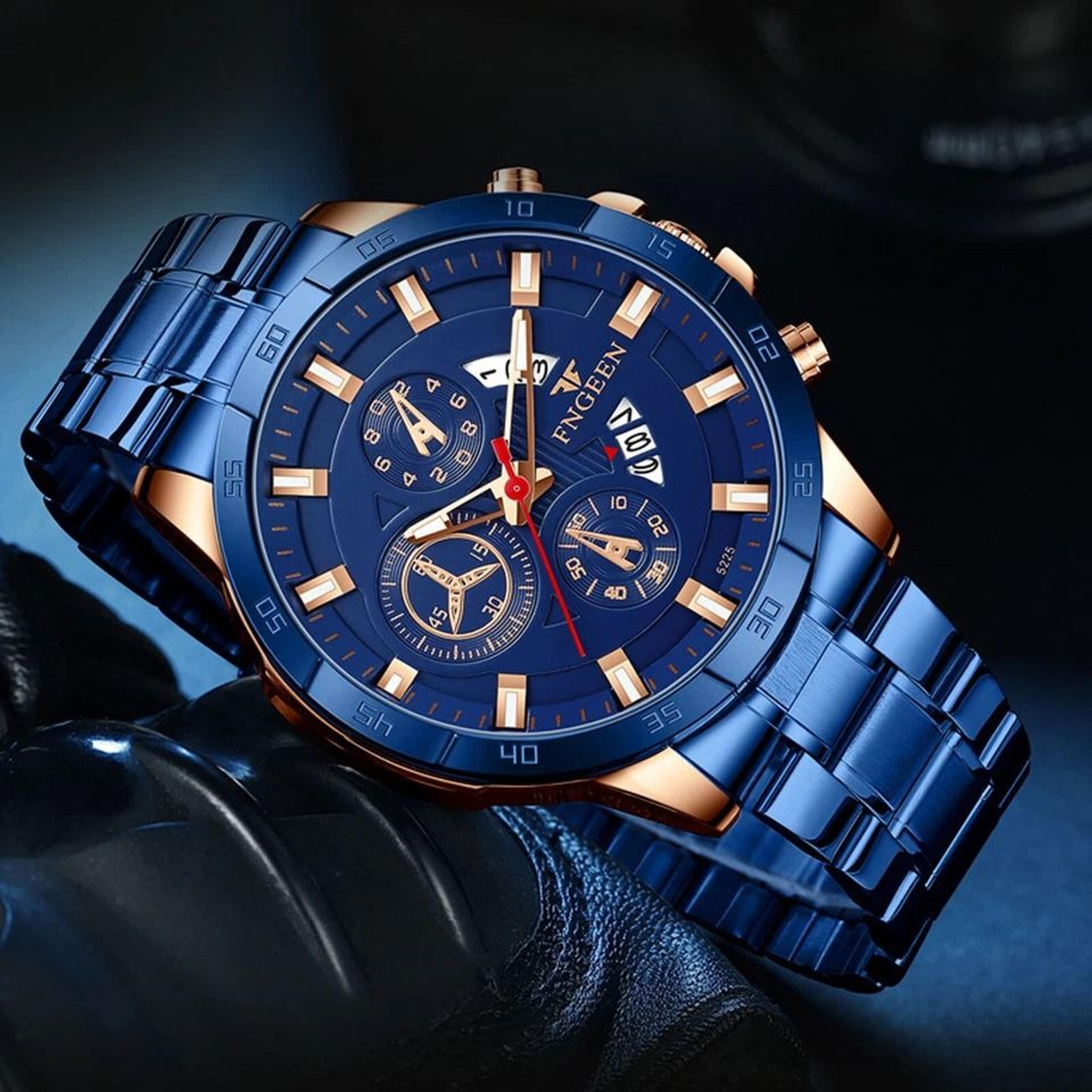 waterproof stainless steel men watch with luminous movement