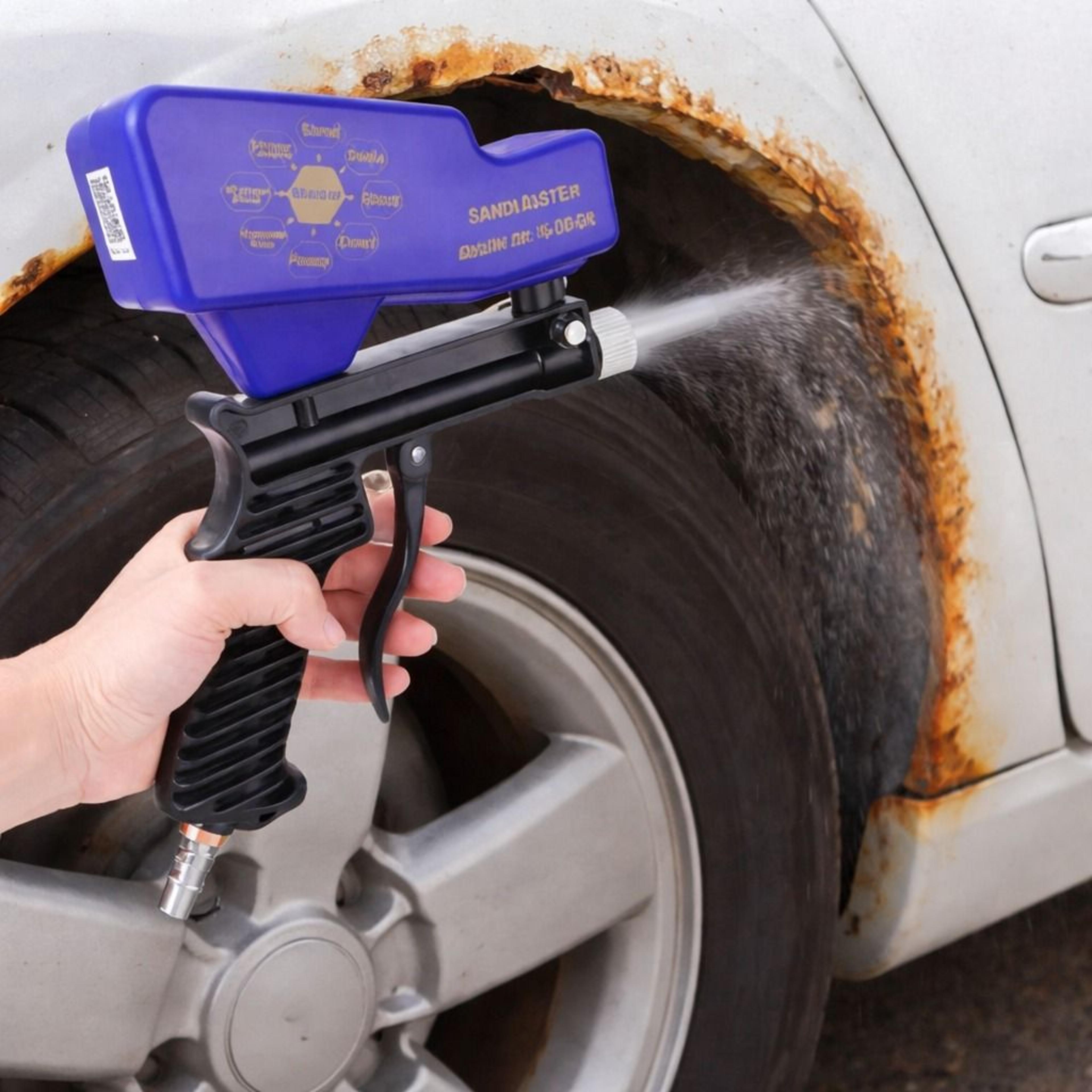 portable air sandblasting gun hand held sand blaster for paint, rust removal, and more