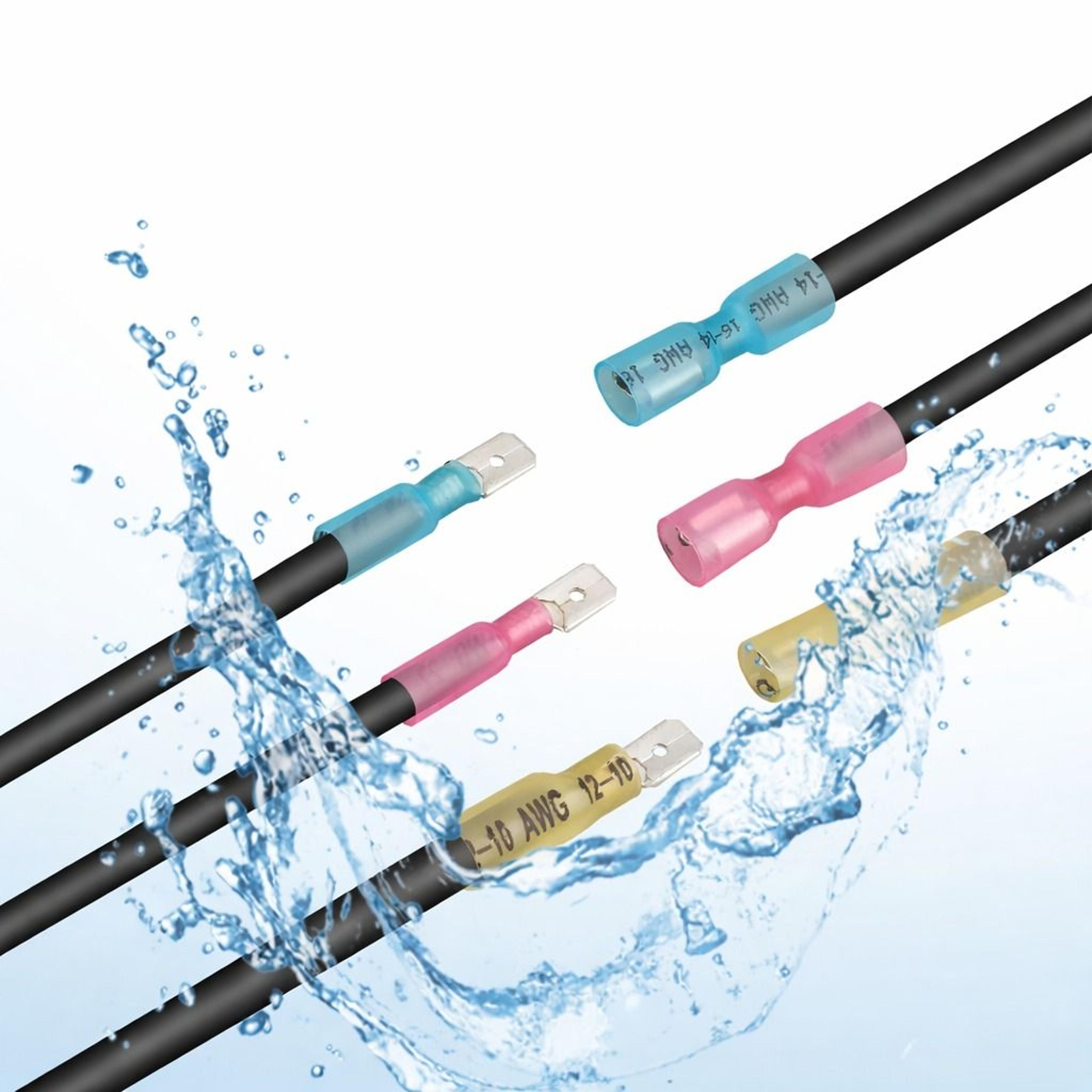 premium heat shrink male & female spade wire connectors waterproof & durable