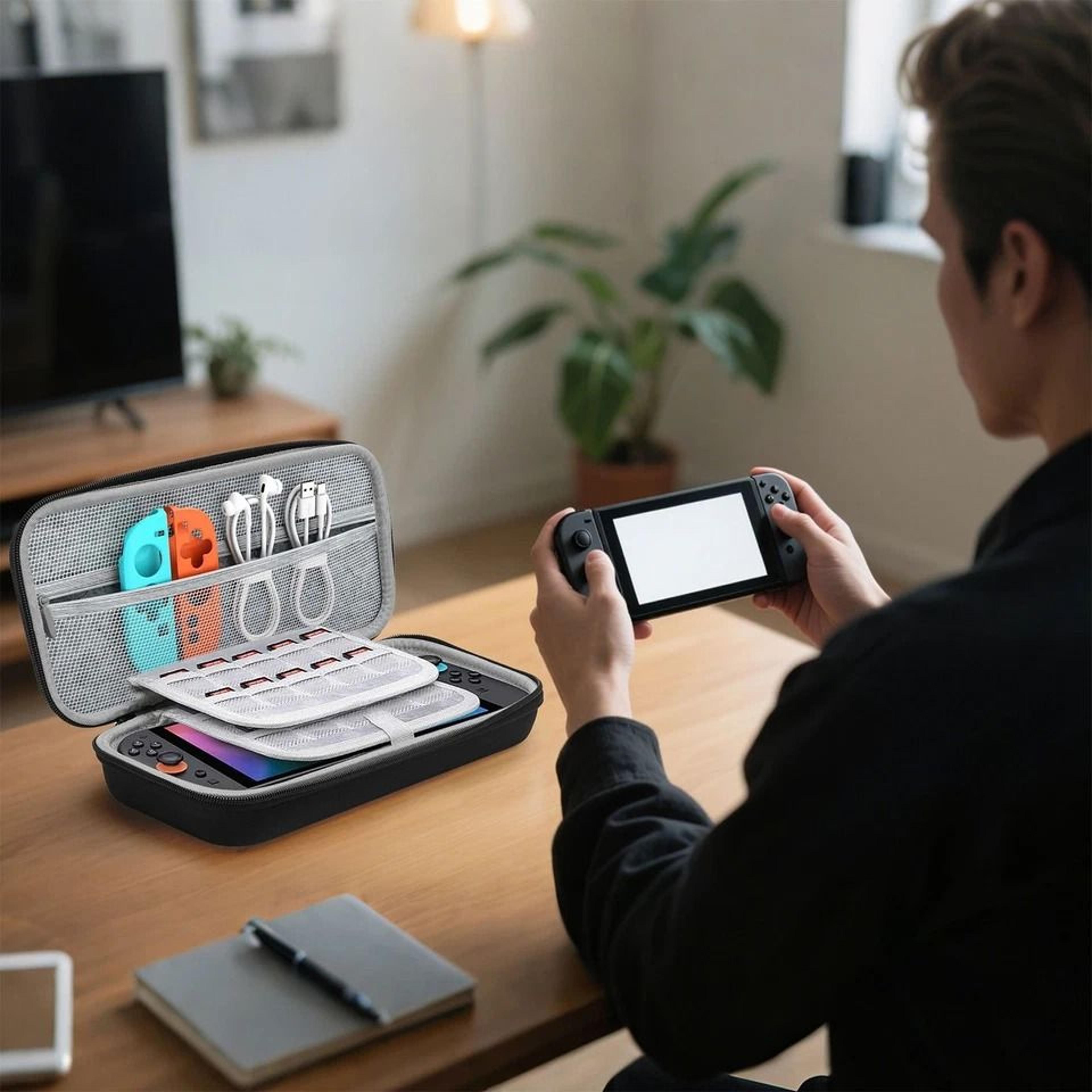 switch travel carry case with protective cover & screen protector