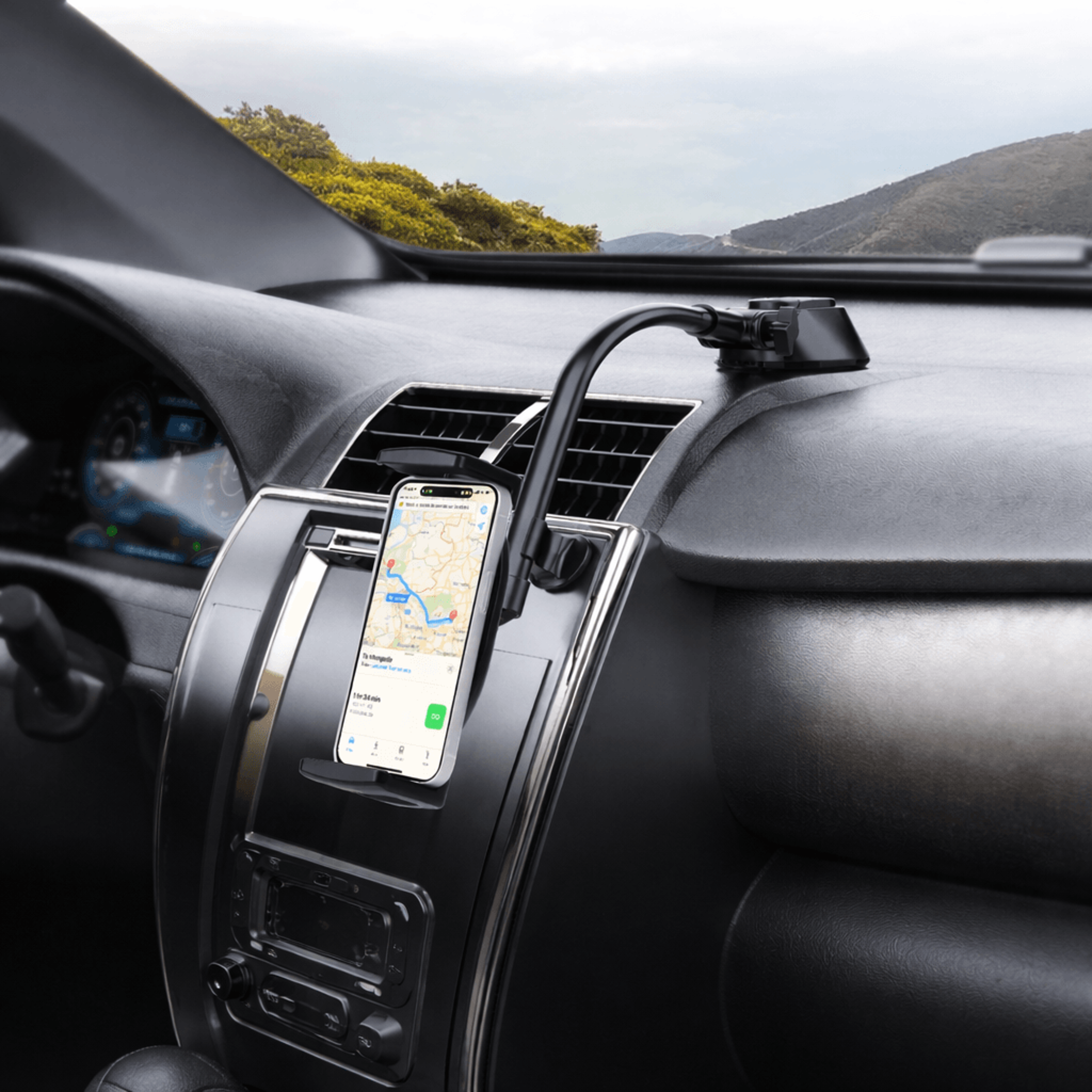 car tablet holder gooseneck windshield & dashboard mount