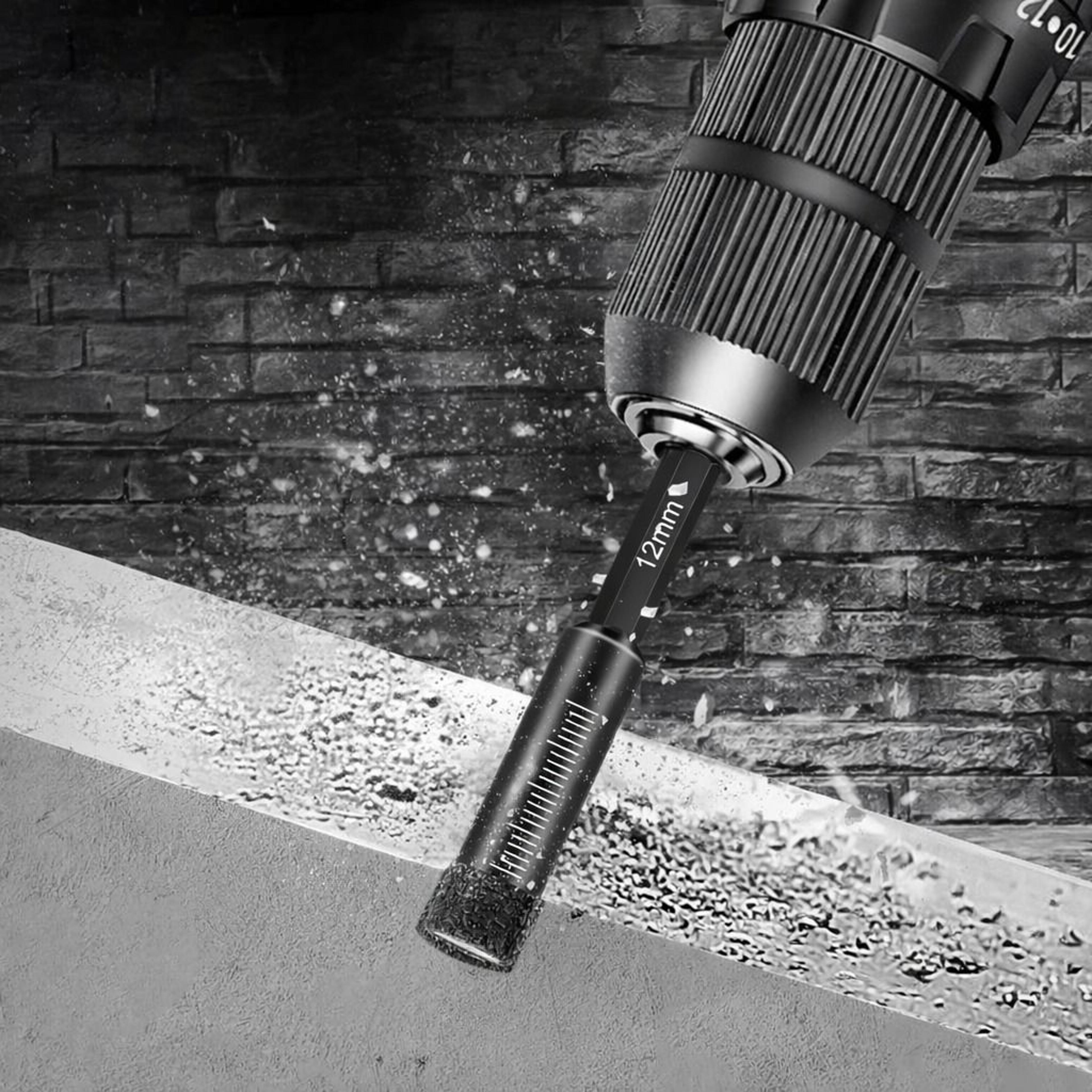 dry diamond core drill bits set hex shank for glass, ceramic, granite & marble