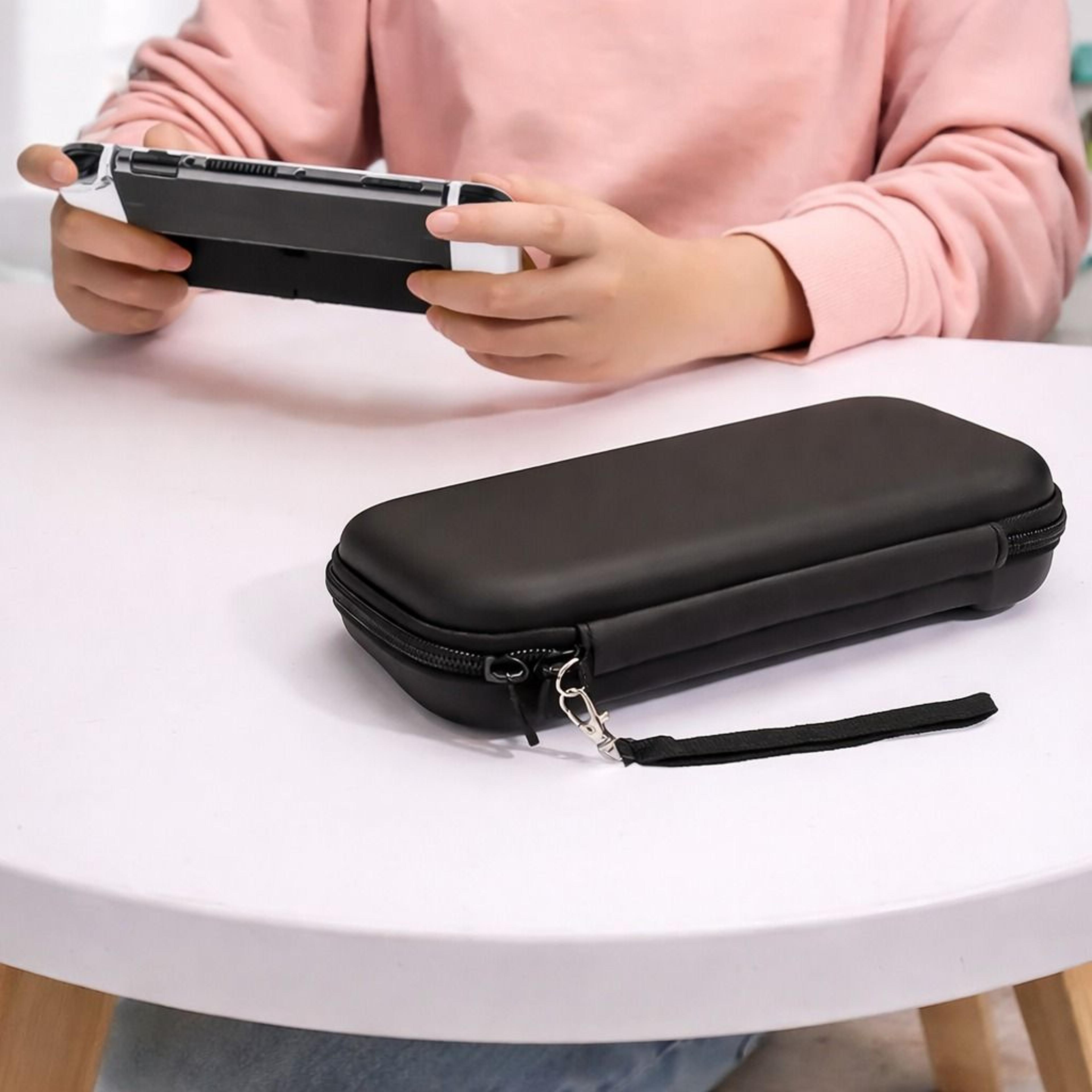 carrying case tempered glass screen protector & thumb caps