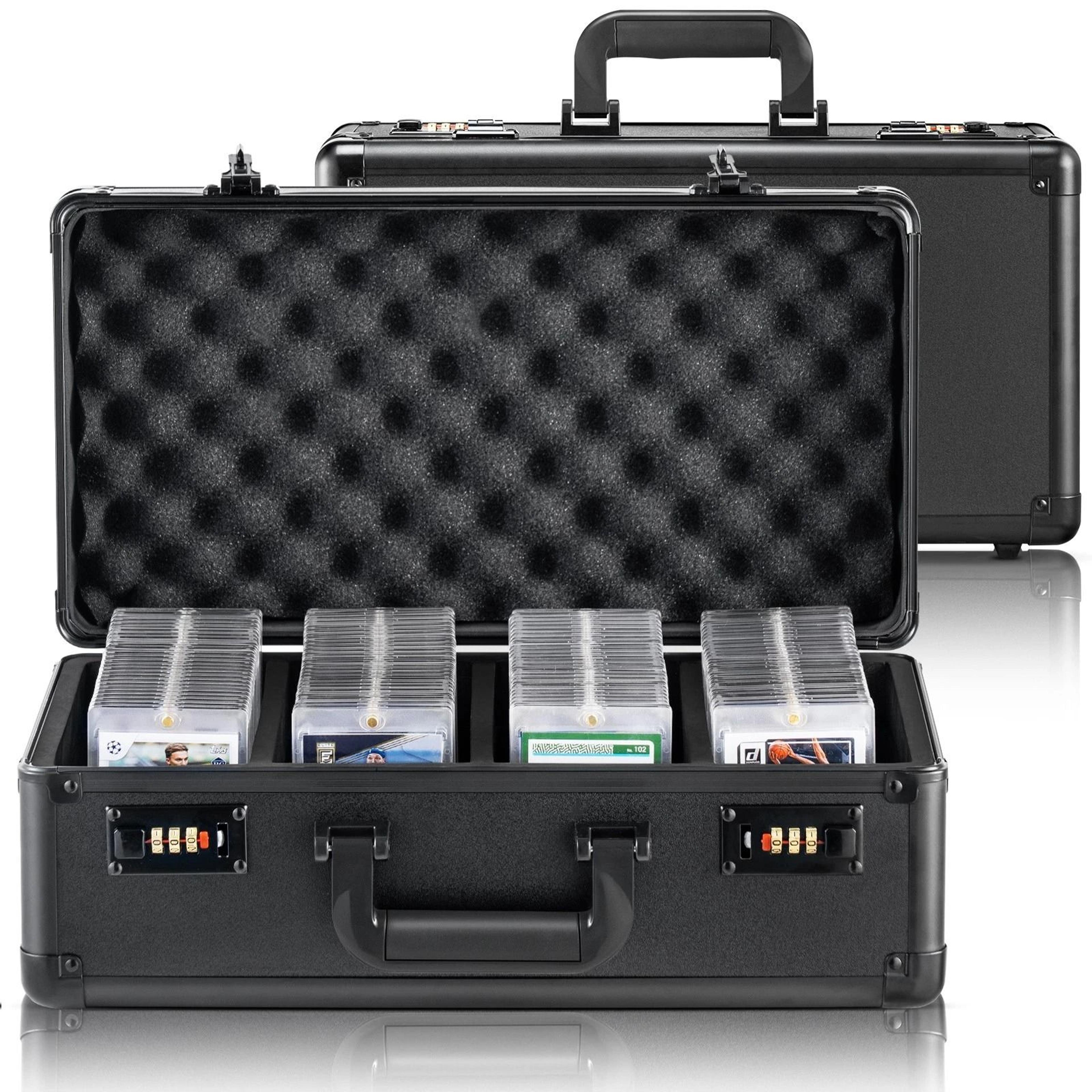 graded sports card storage box with combination lock secure holder