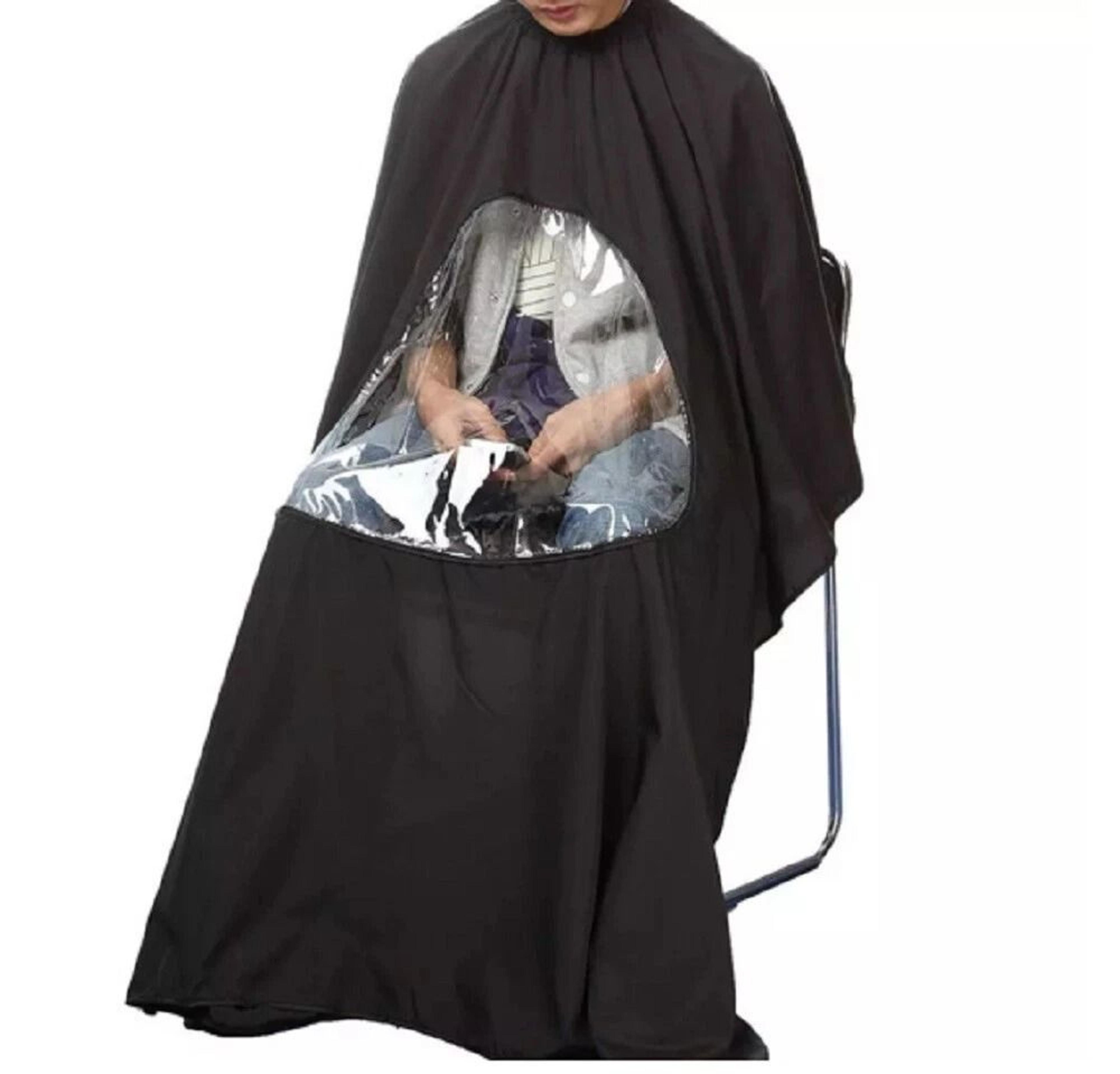 hair cutting cape with viewing window salon barber drape for client comfort and precision