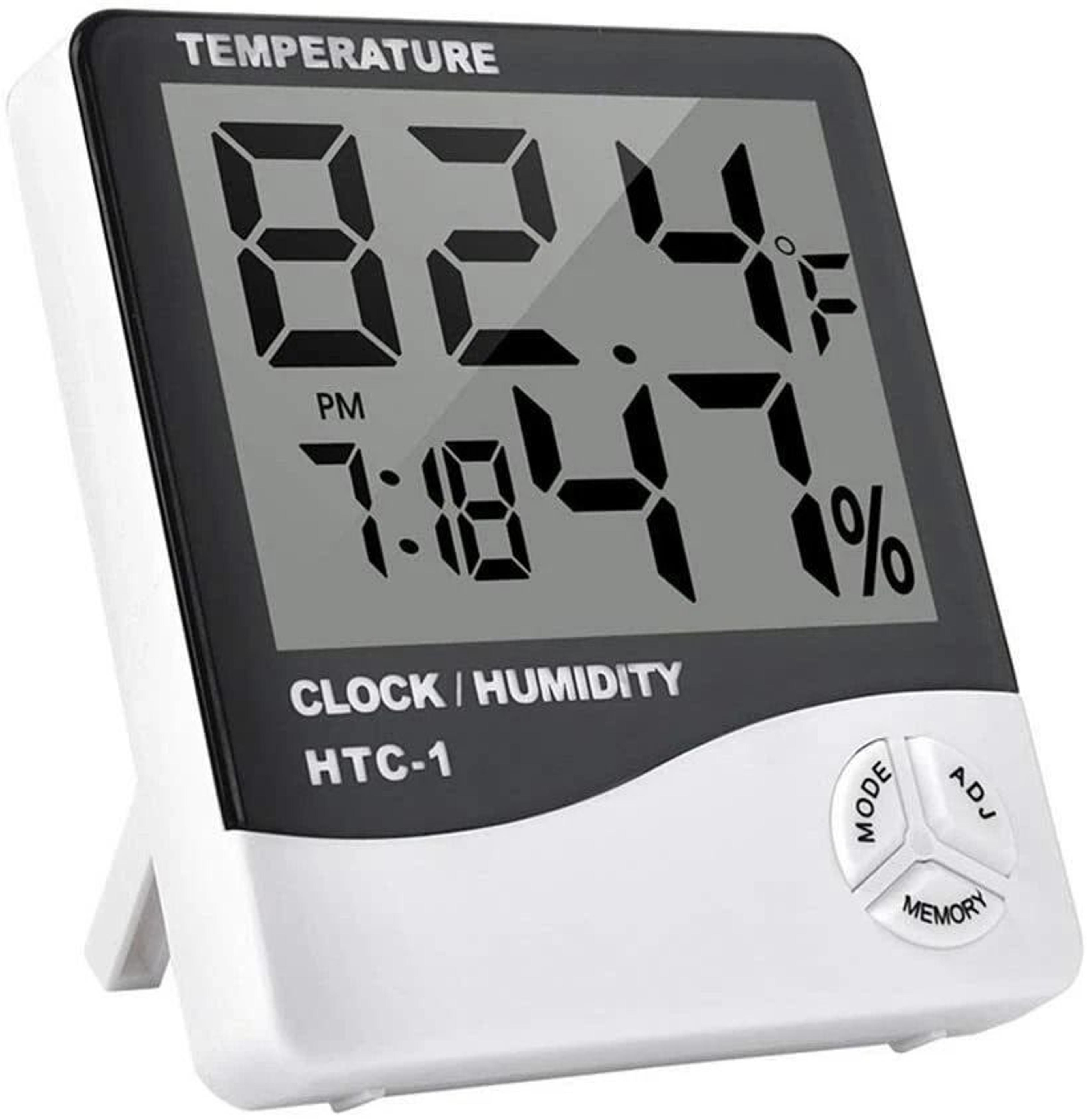 smart lcd digital indoor thermometer hygrometer with alarm clock and humidity monitor
