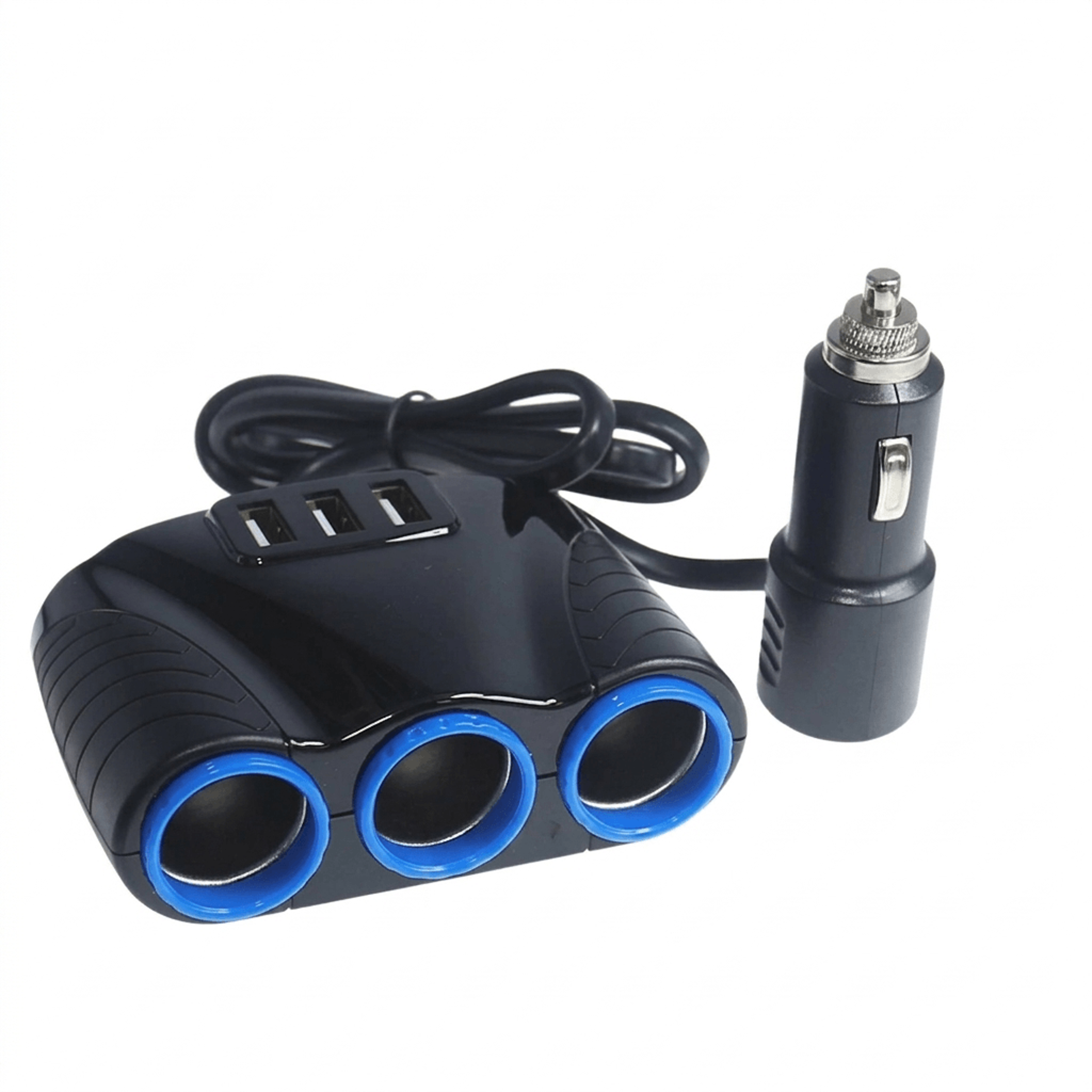 port car charger splitter with usb fast charge cigarette lighter adapter