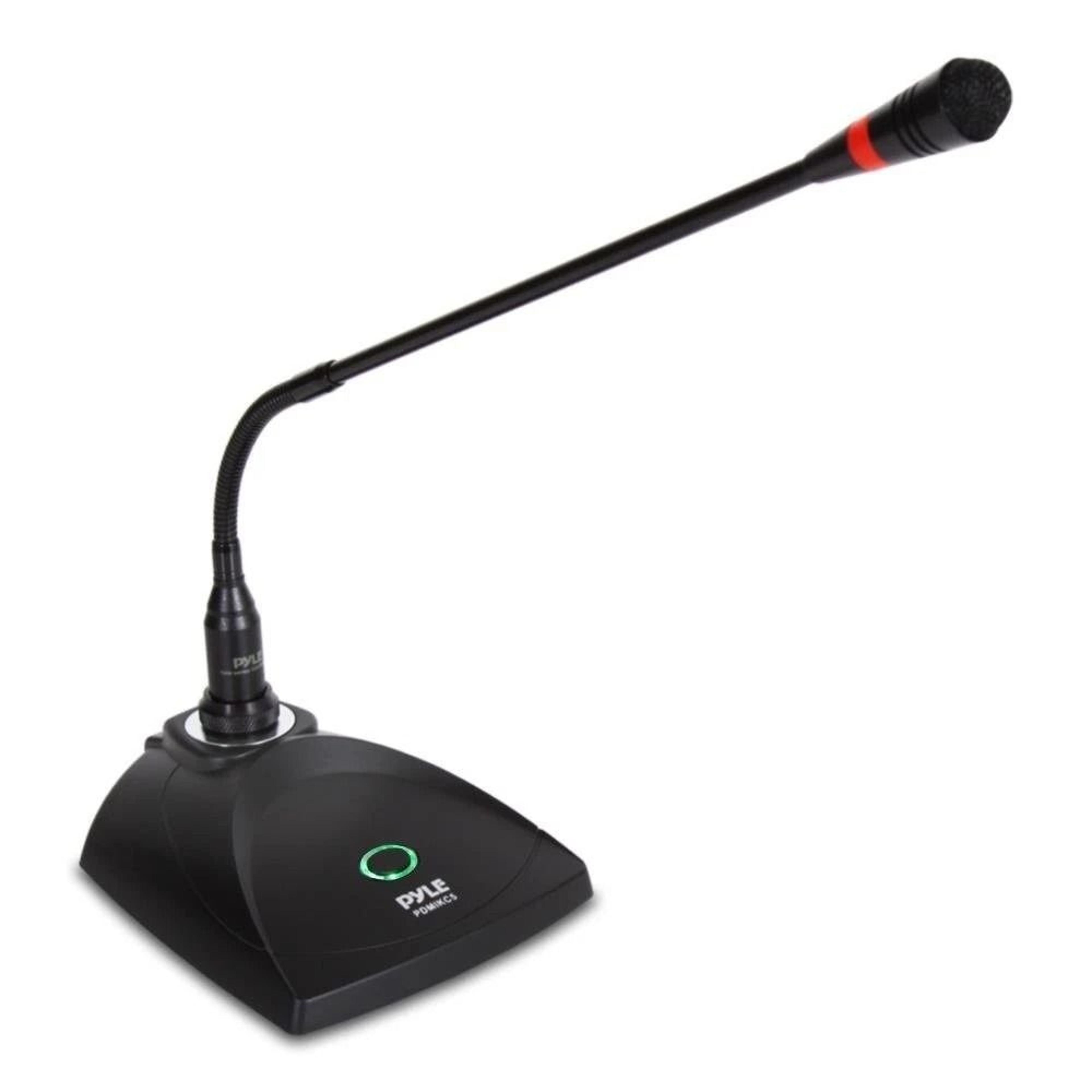 pyle condenser microphone with adjustable gooseneck desk stand, wired, for home recording