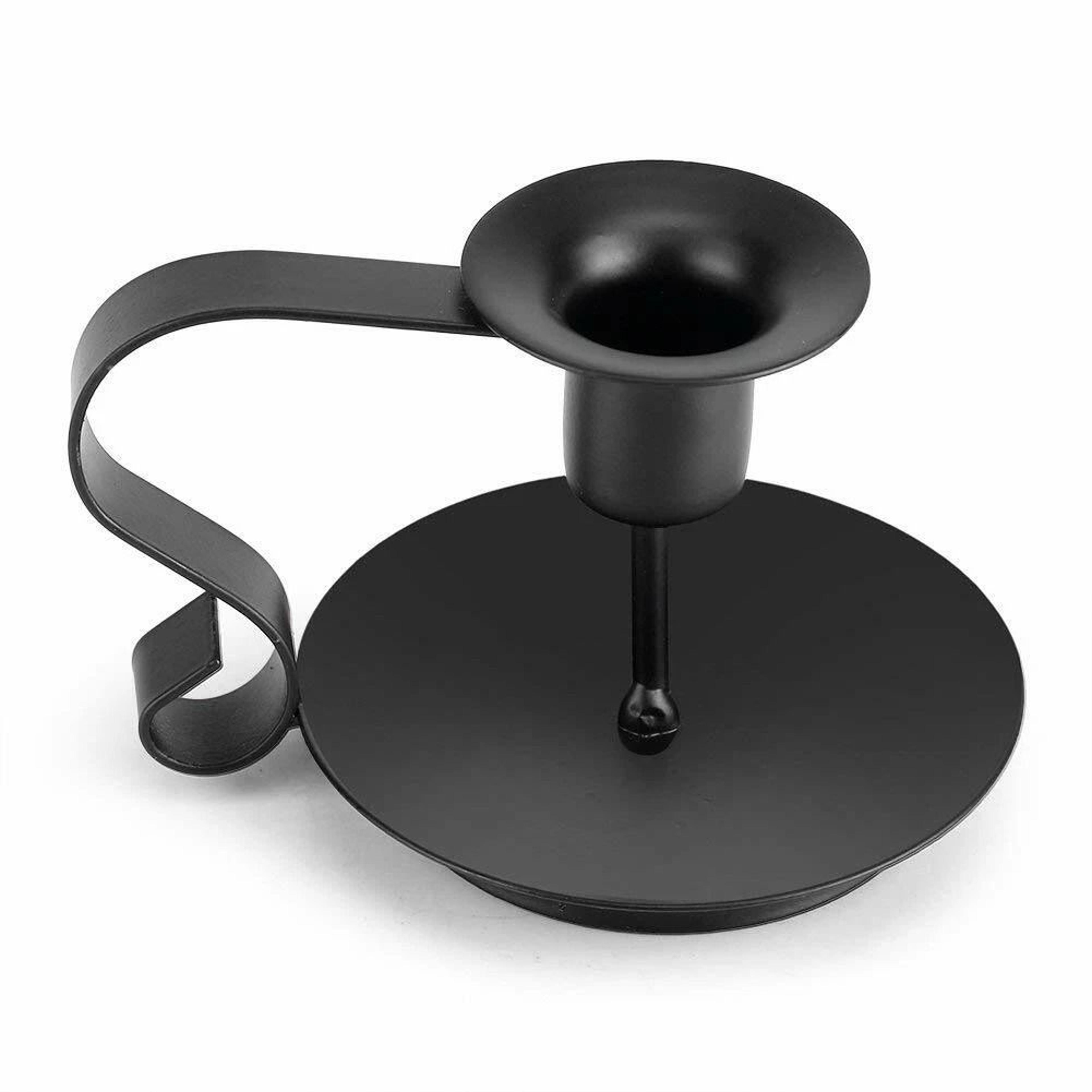 black iron taper candle holder for dining table and wedding decor
