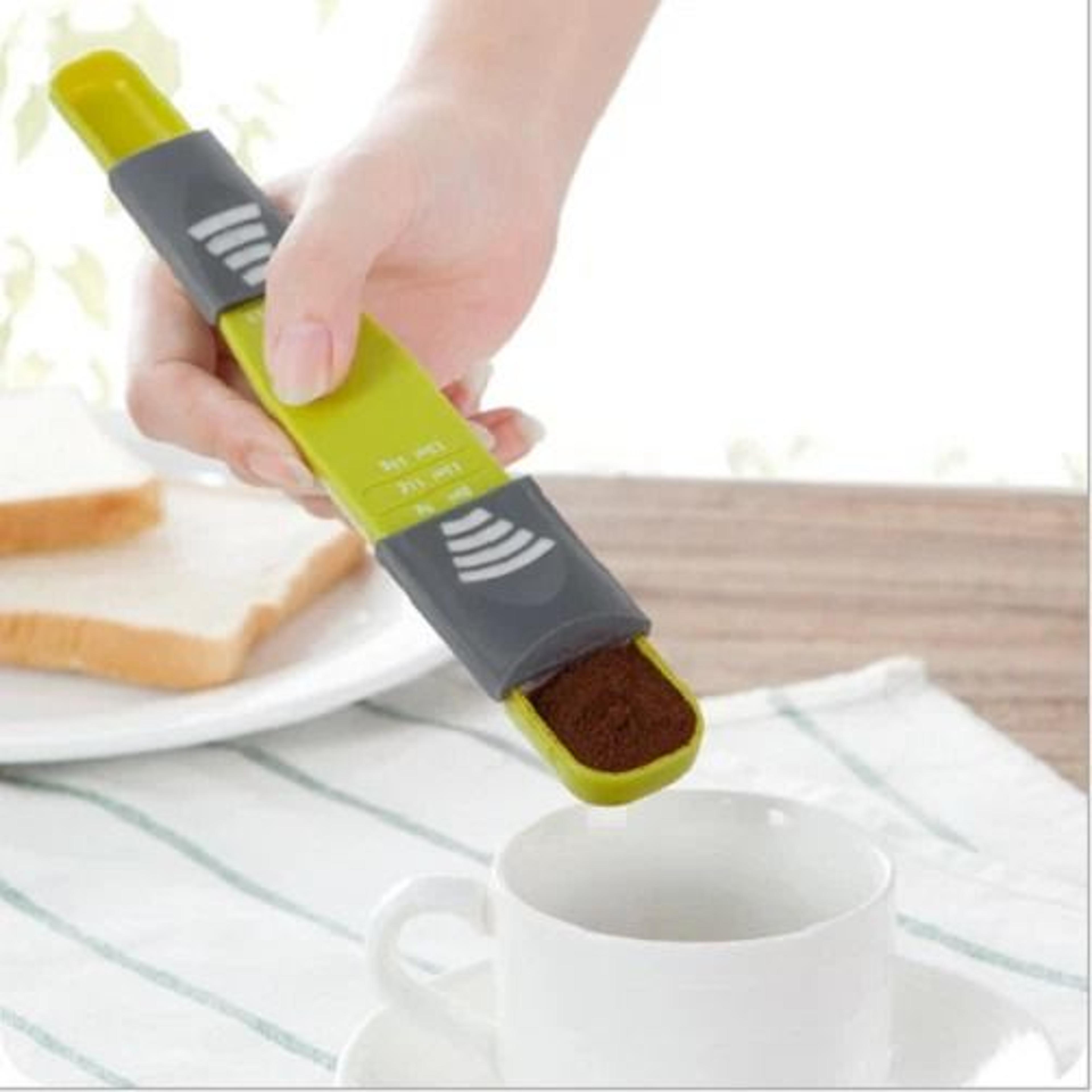 adjustable measuring spoon clip for coffee, baking and spices