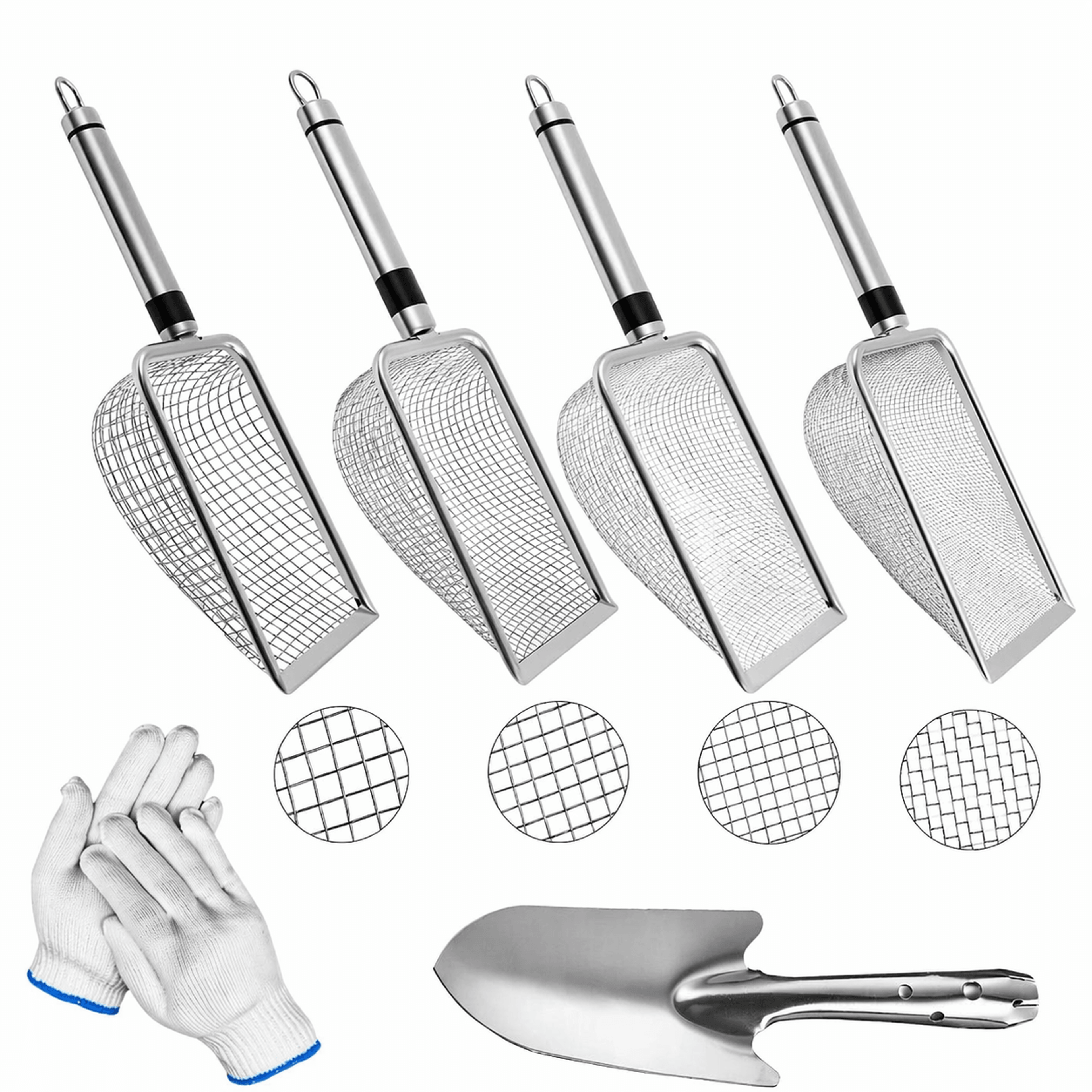 soil sifter set for gardening durable compost sifter with handle & glove
