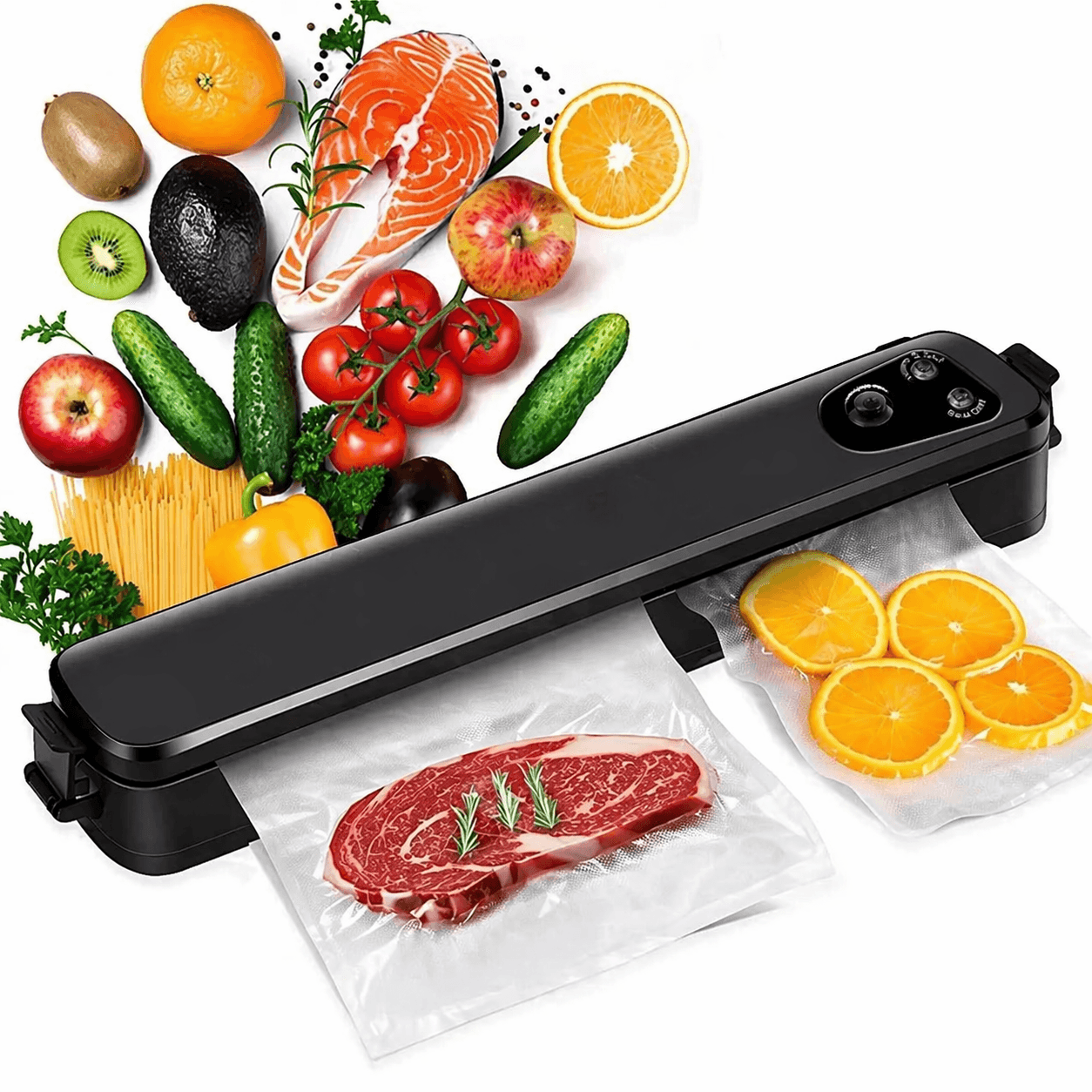 automatic vacuum sealer machine with bags compact food sealer for fresh storage