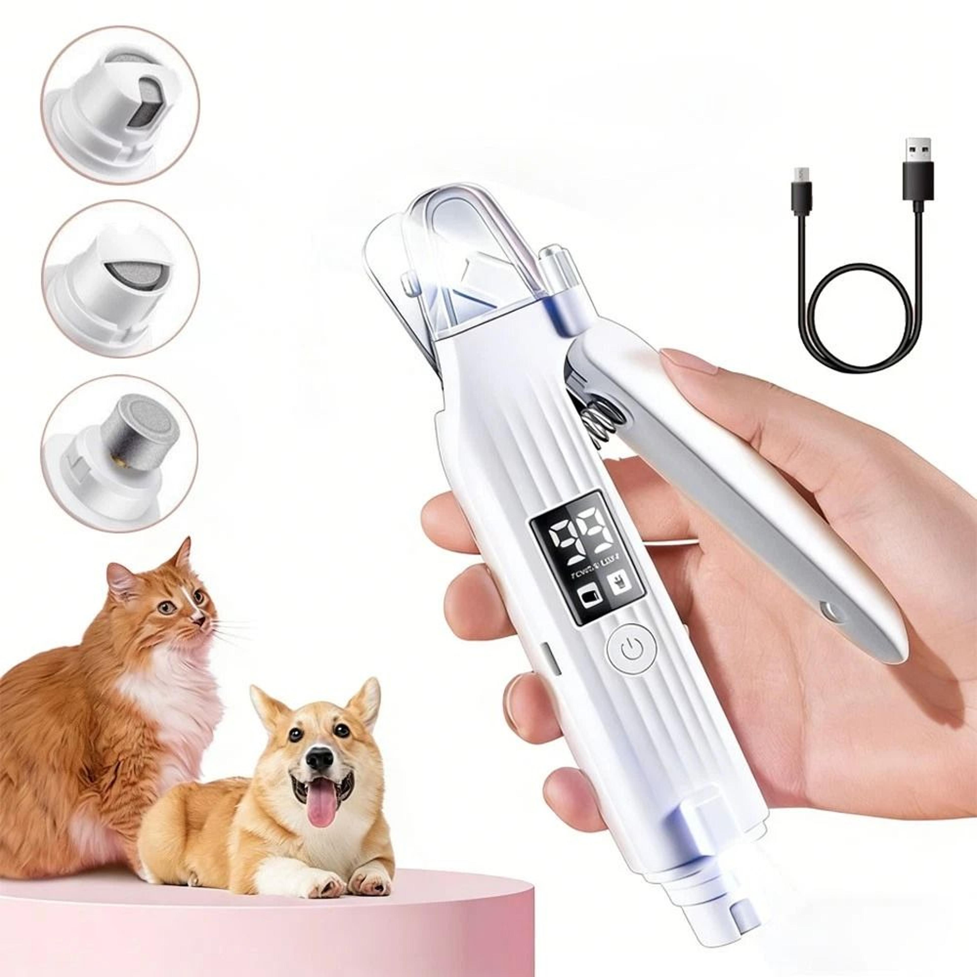 dog nail grinder and pet nail clipper with led light