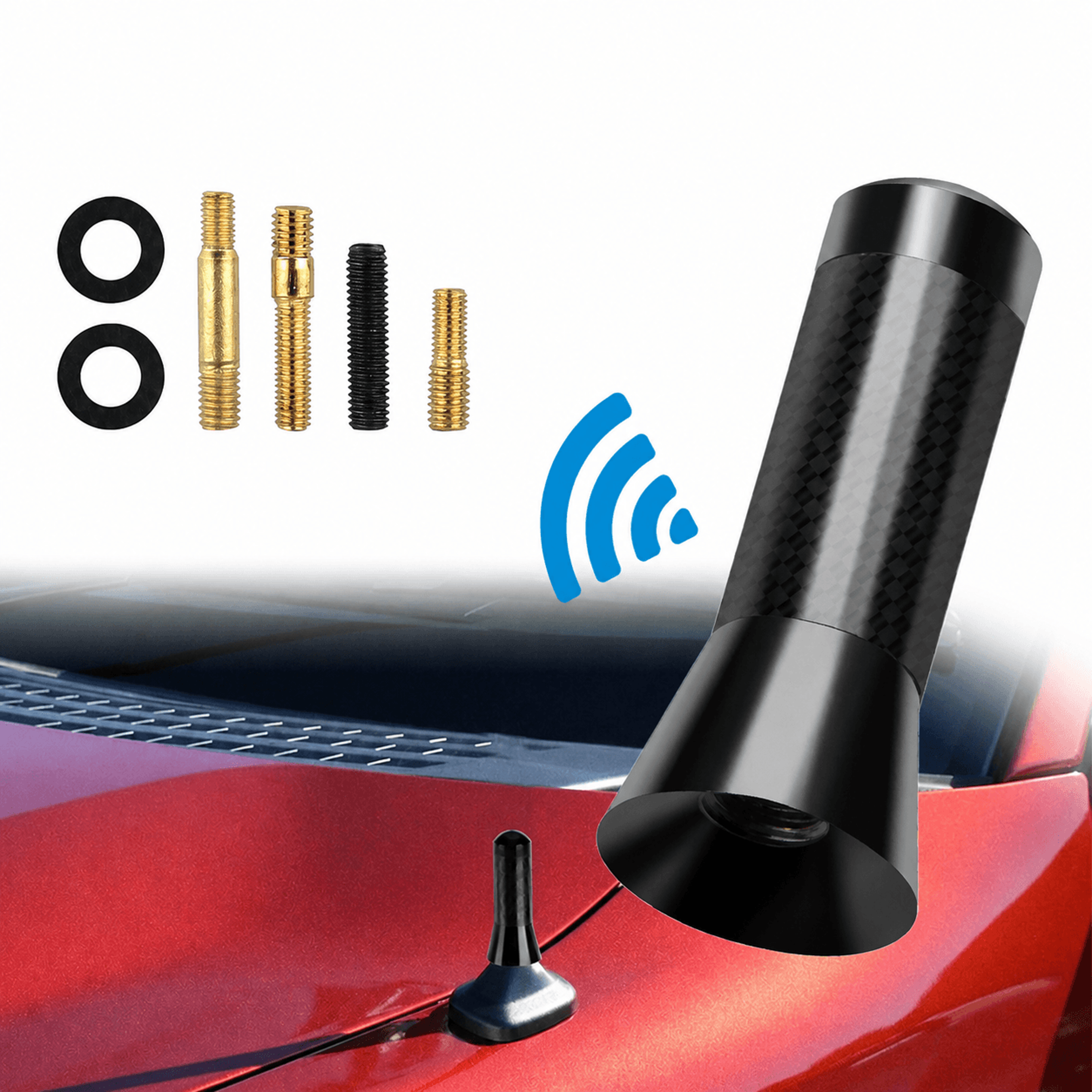 universal carbon fiber stubby car antenna for am fm radio
