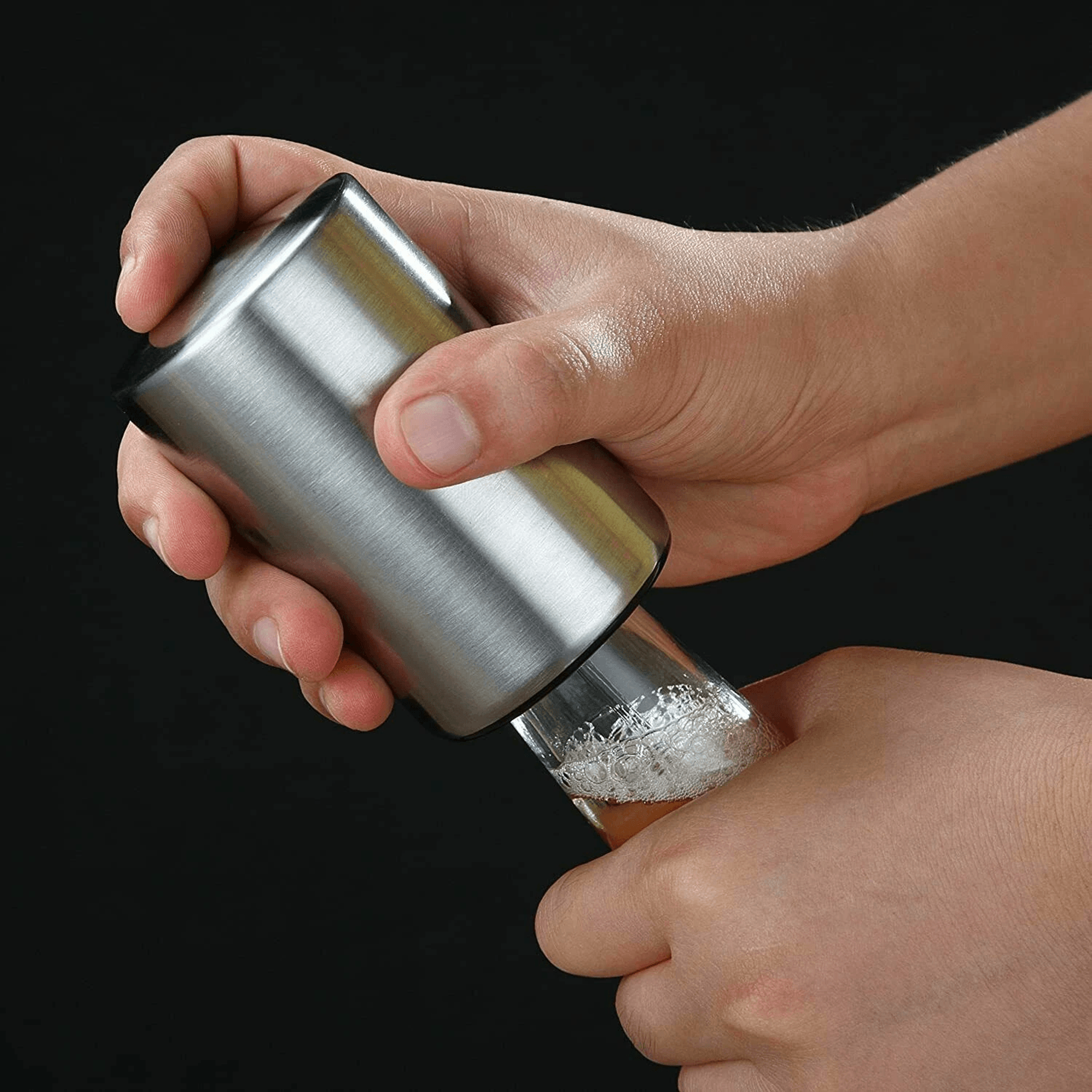 automatic magnetic push down beer bottle opener for bar soda caps