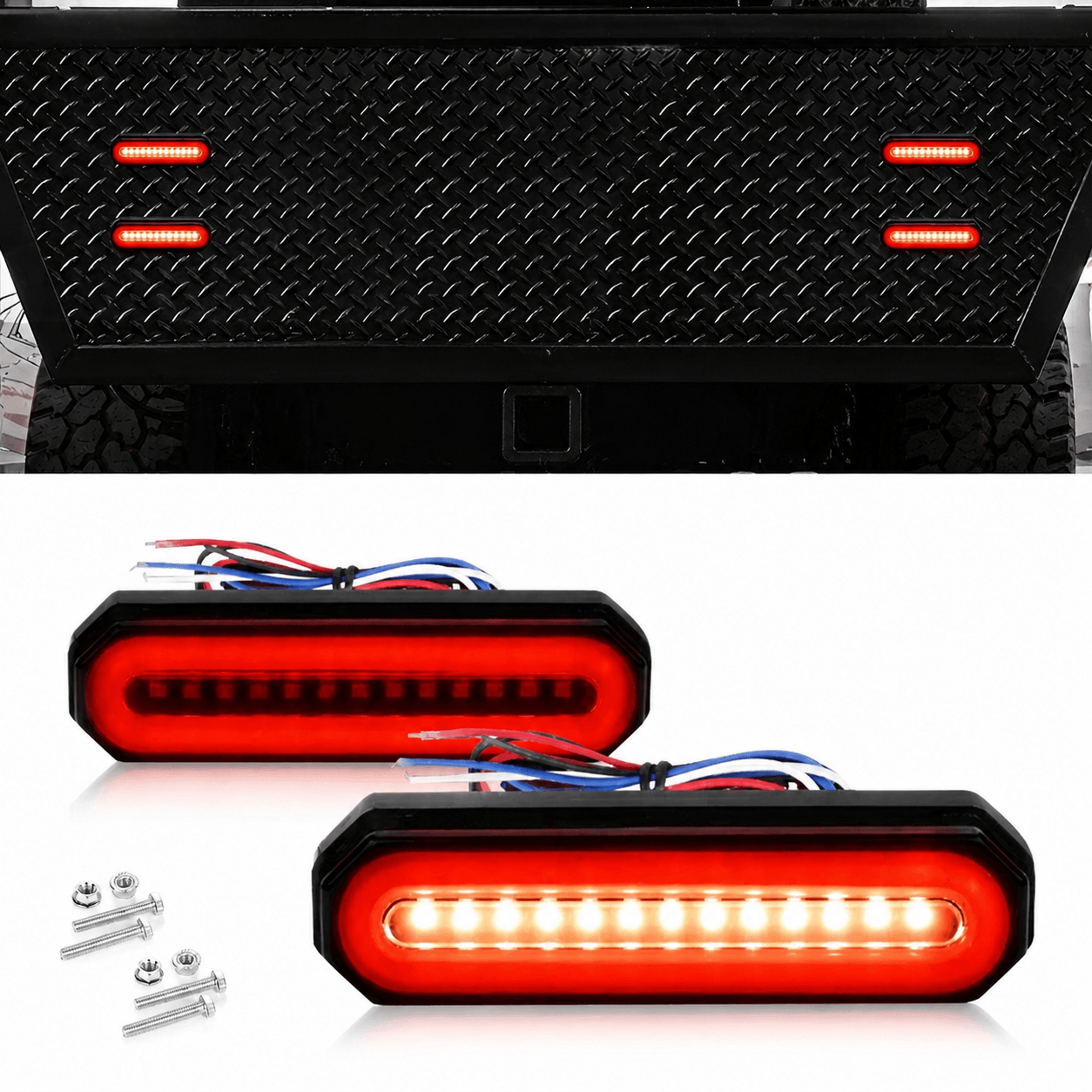universal tail light lamps brake turn signal light for truck, car & trailer durable, waterproof led