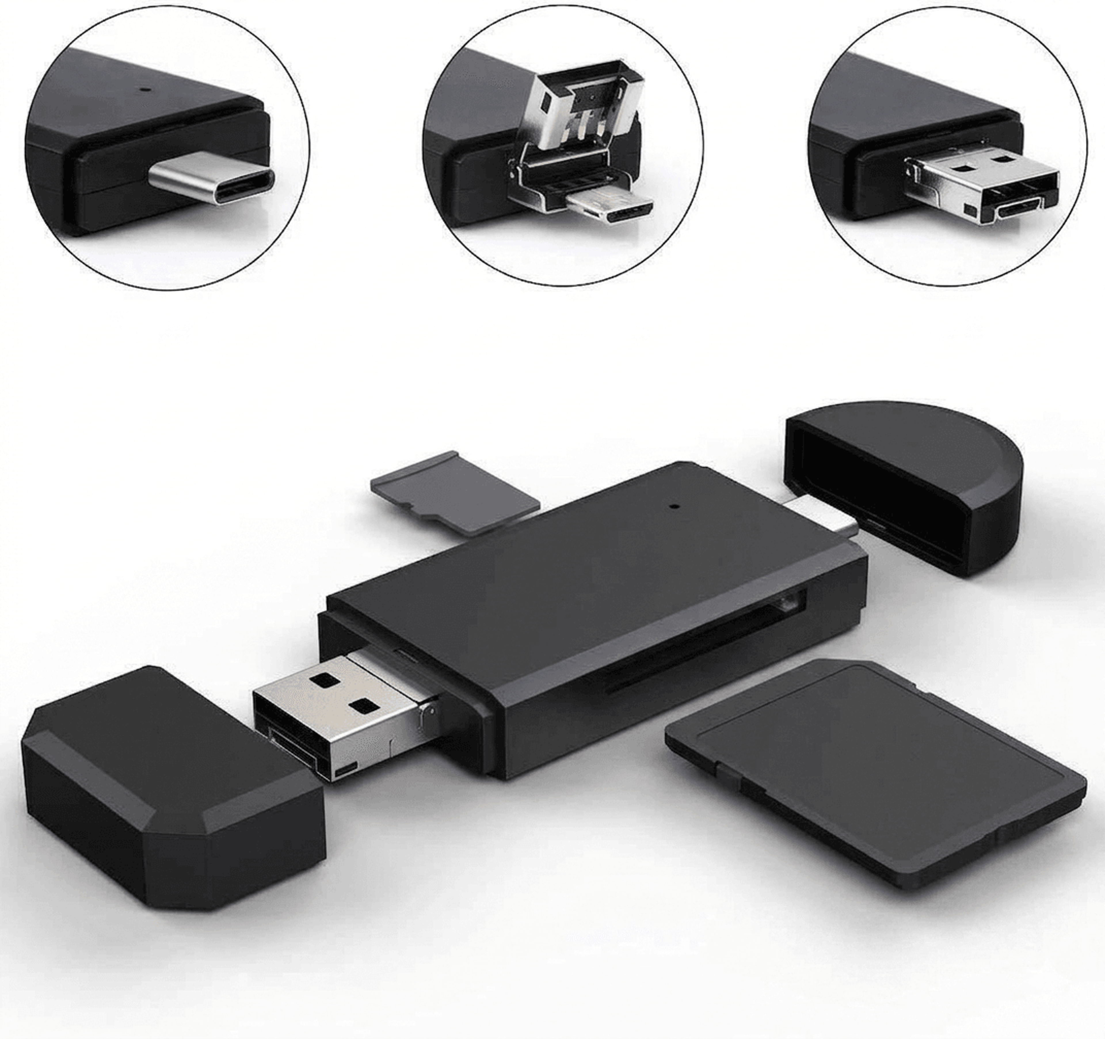 usb type c card reader adapter for micro sd & tf memory