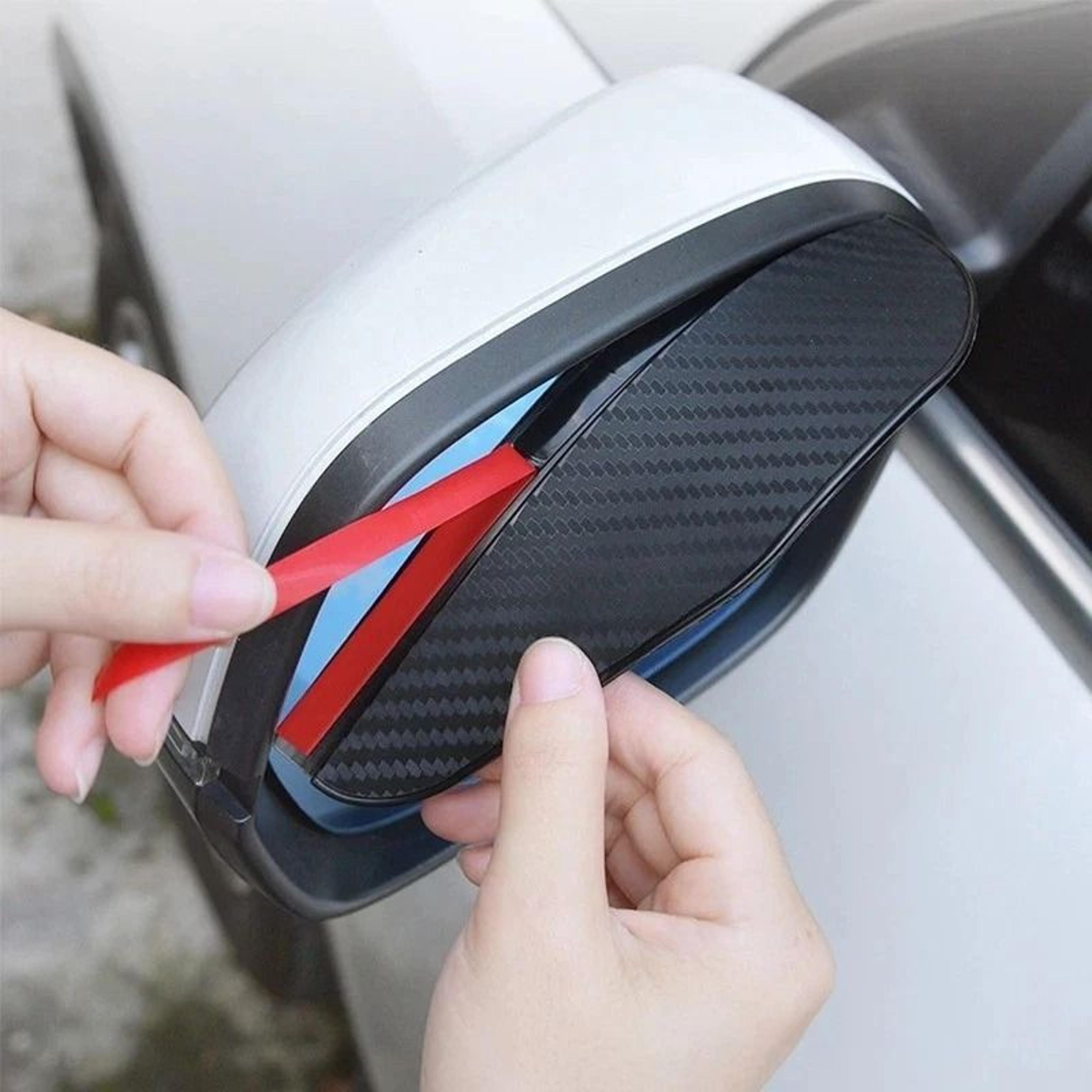 premium universal carbon fiber mirror rain visor car rearview rain shield for clear vision