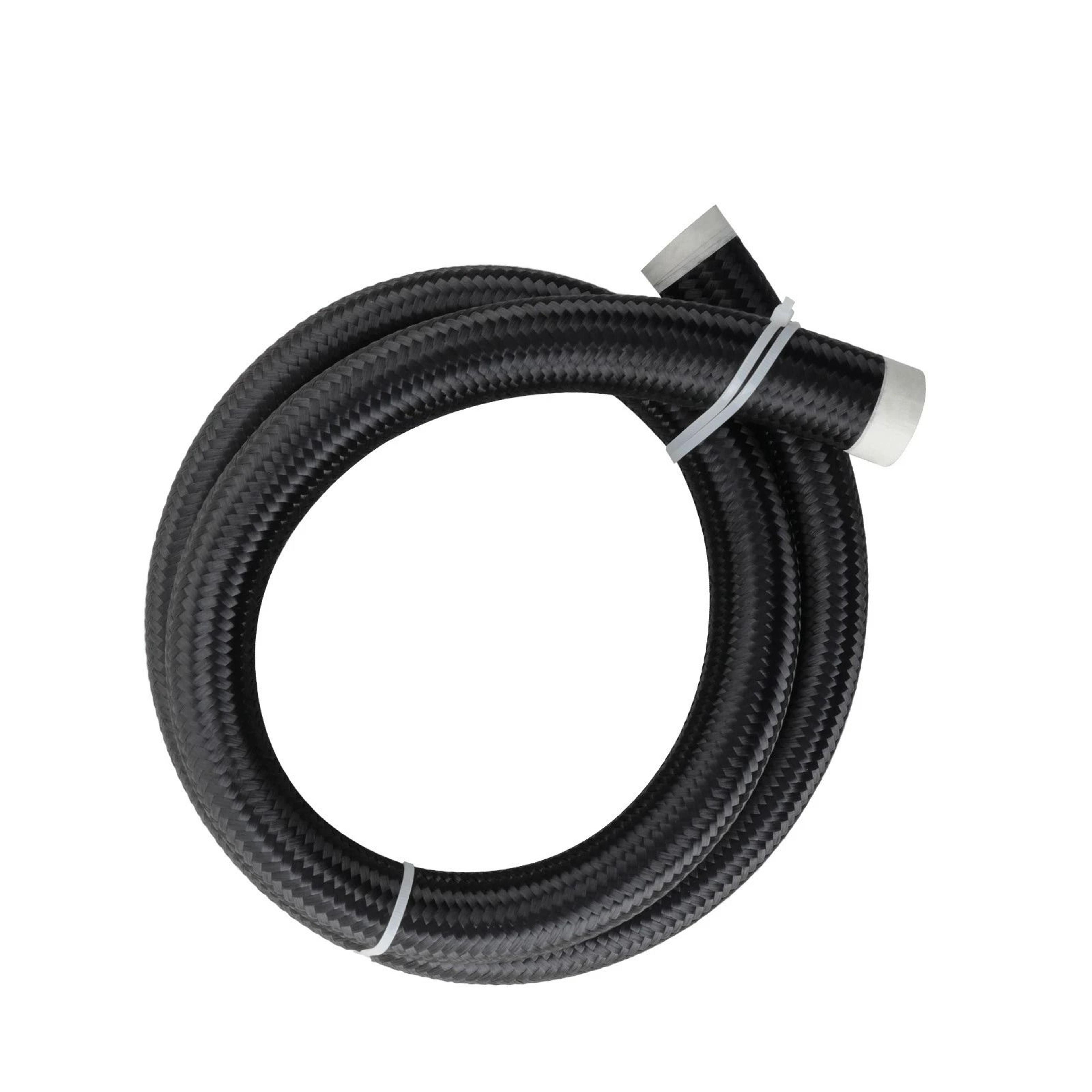 premium black braided fuel line hose stainless steel nylon fuel lines