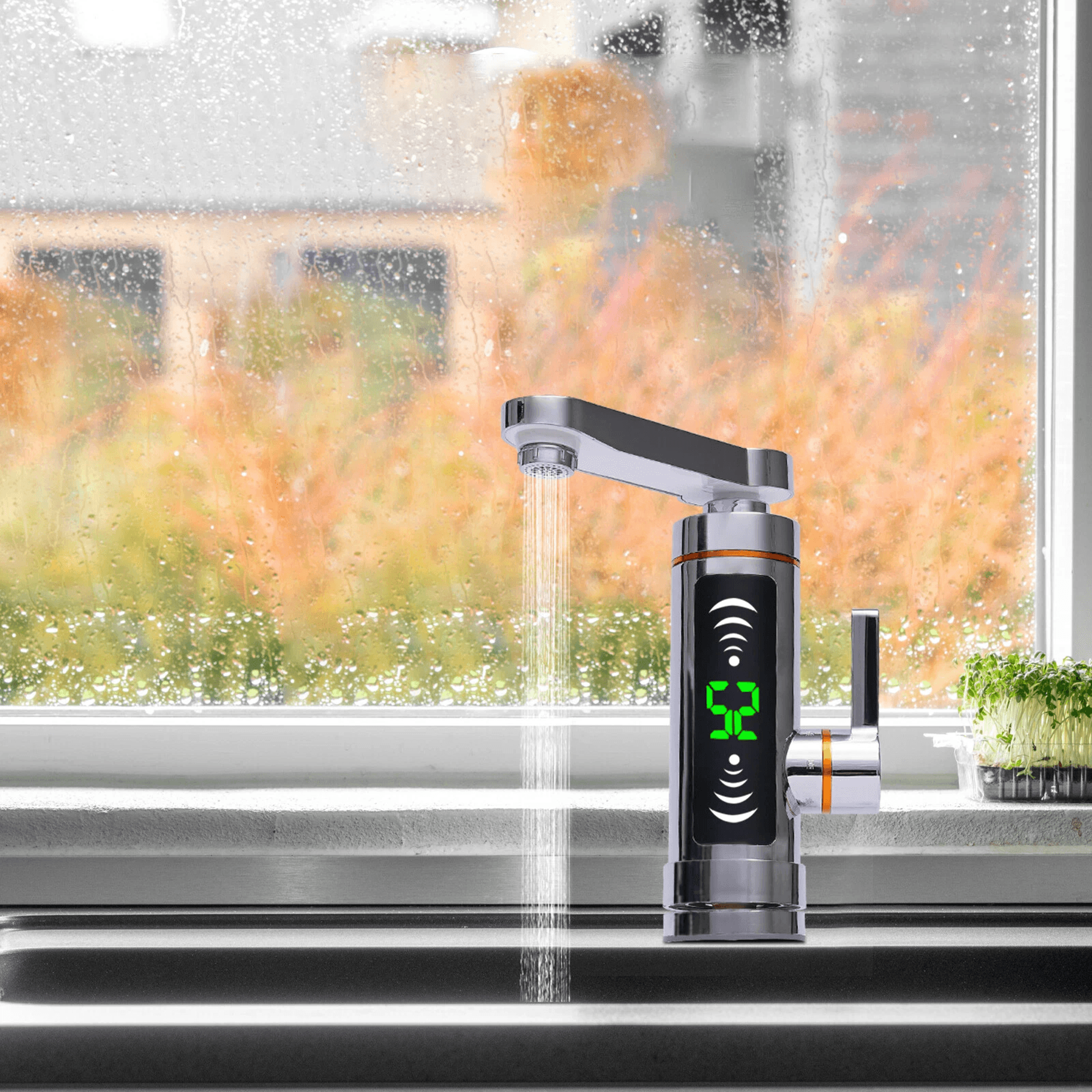 instant hot water faucet tankless electric kitchen bathroom tap