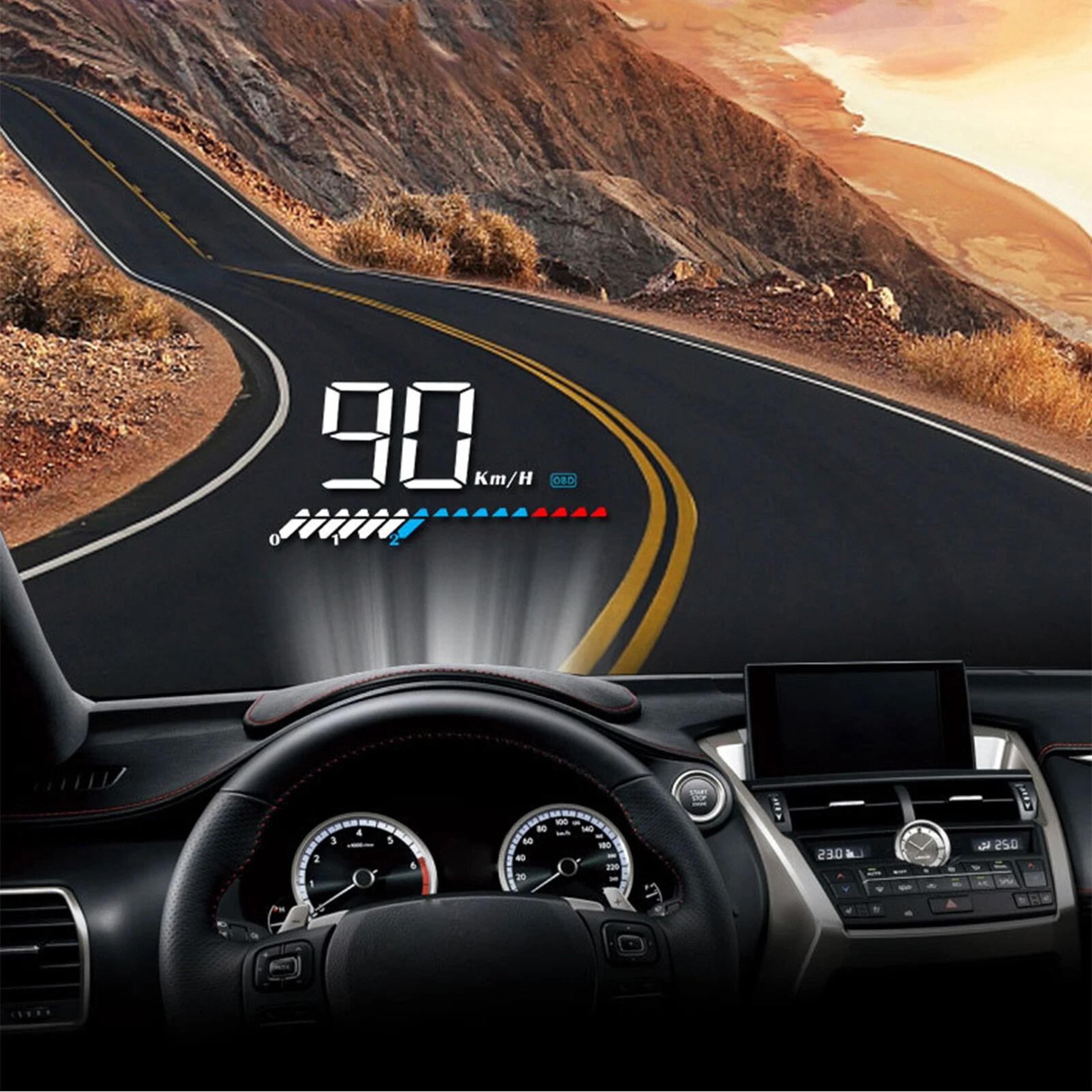 universal gps hud car head up display speedometer with overspeed alert
