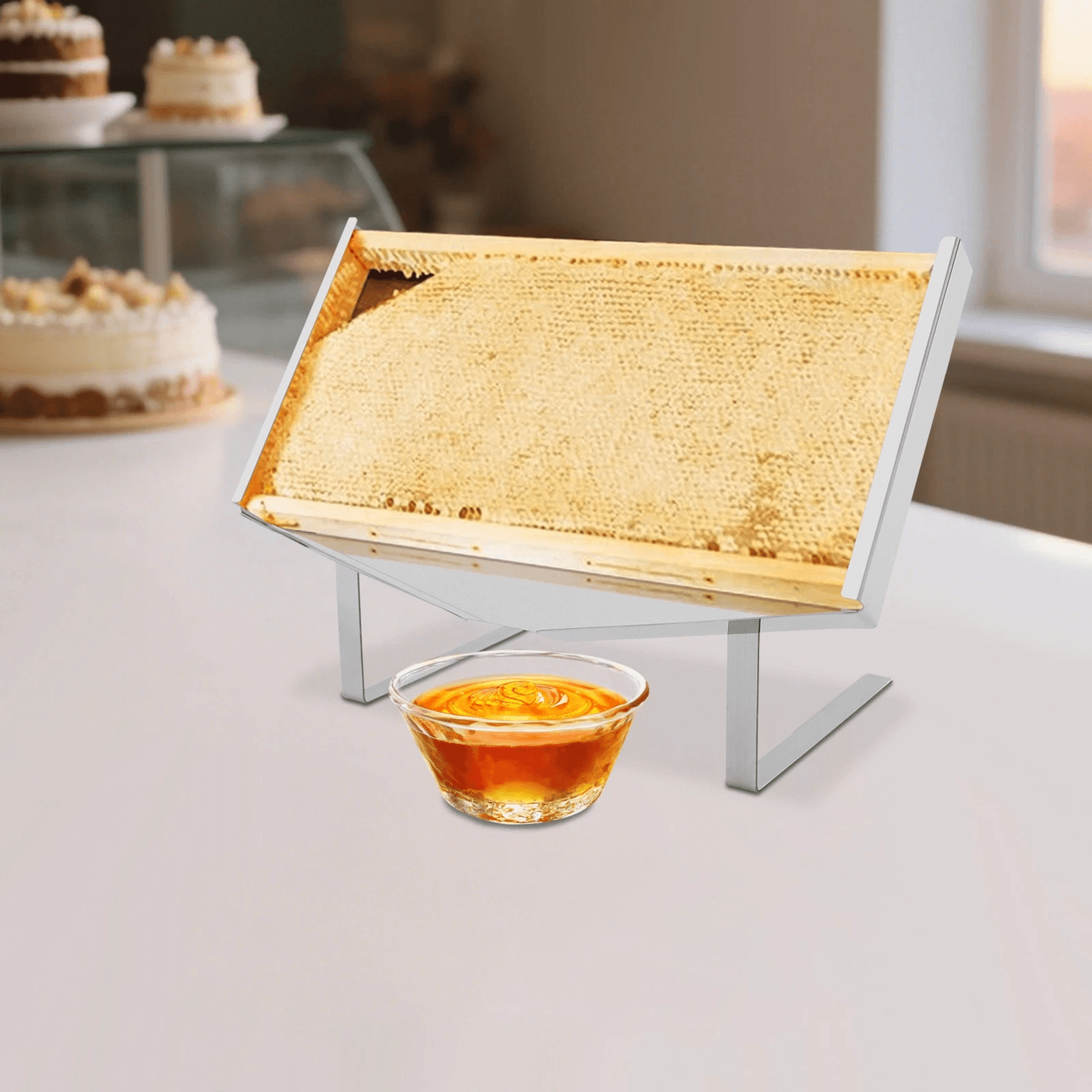 premium stainless steel honeycomb frame display stand & beekeeping rack uncapping holder