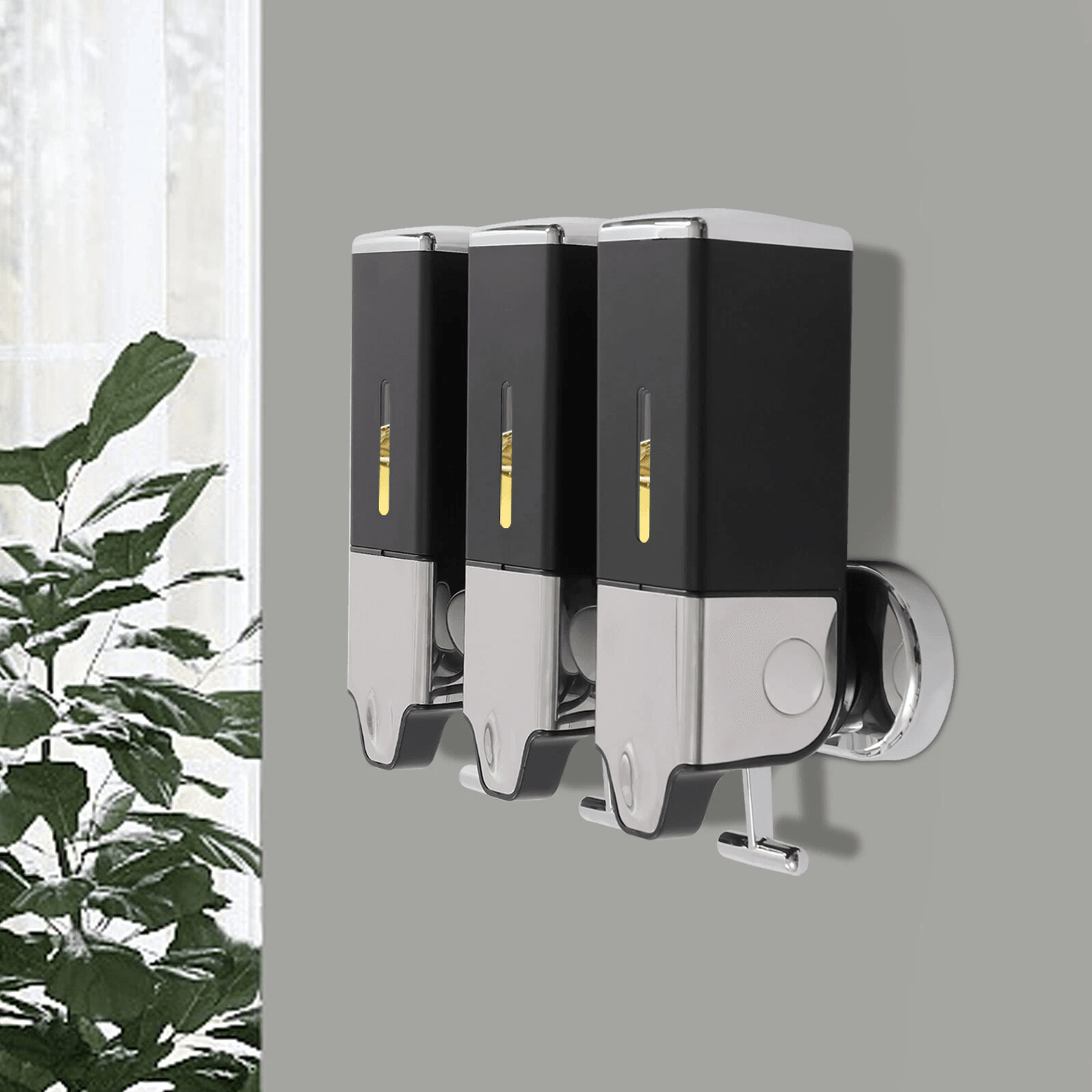 premium bottle shower dispenser & wall mounted organizer for soap and shampoo